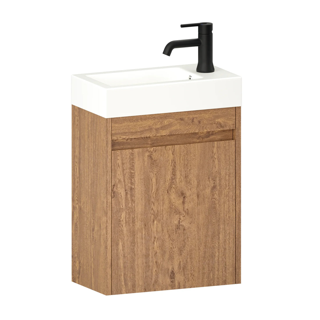 Toiletmeubel Vivo - 40cm - Warm Eiken - Wastafel Wit