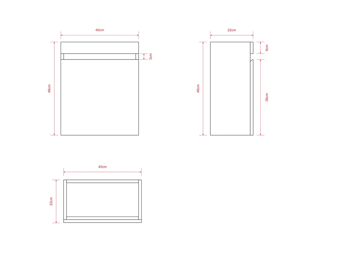 Toiletmeubel Vivo - 40cm - Warm Eiken - Wastafel Wit