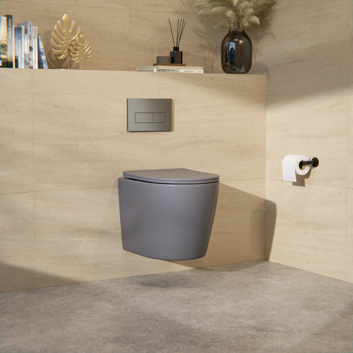 Hangtoilet Varo - Randloos - Softclose Zitting - Grijs