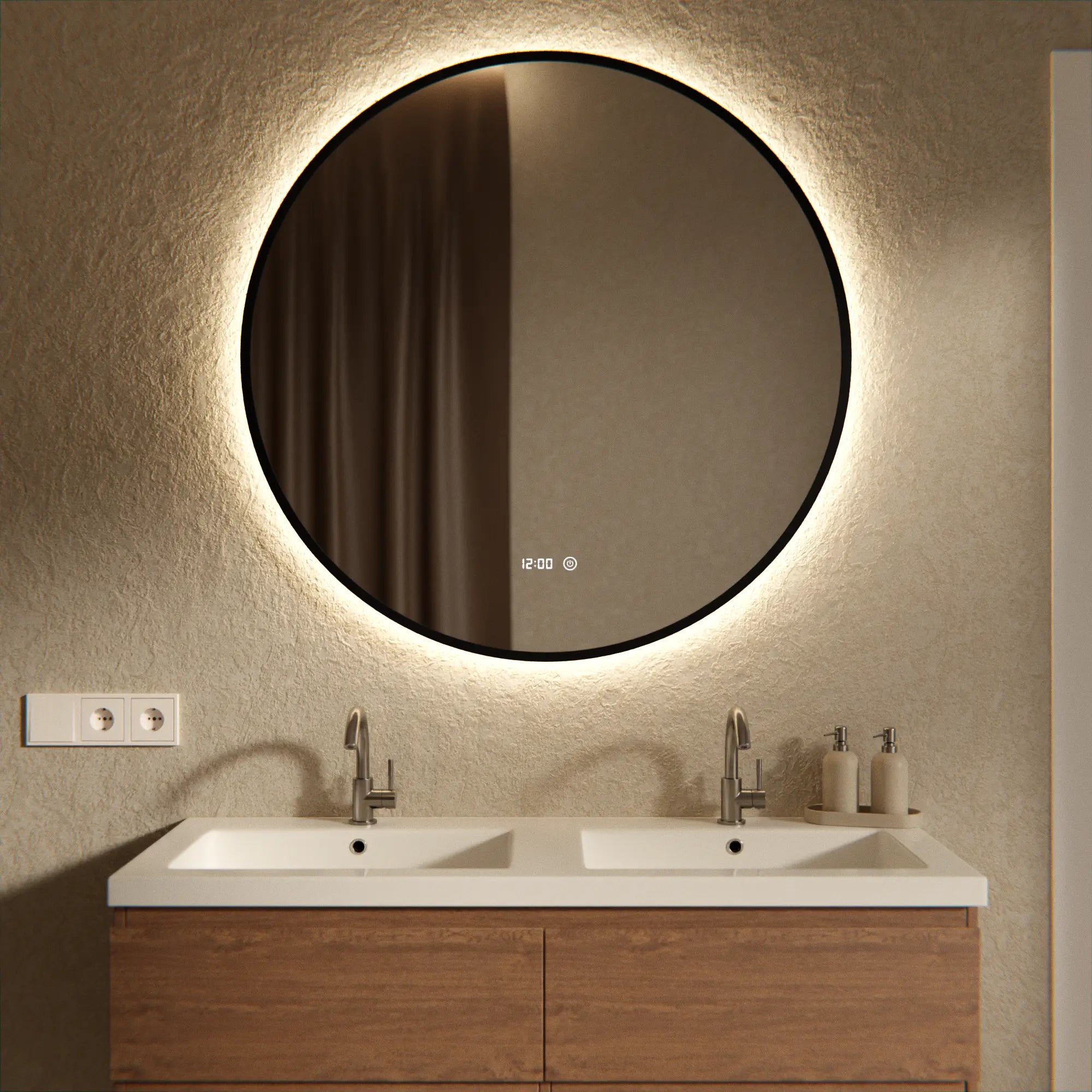 Badkamerspiegel - 100cm - Zwart Frame