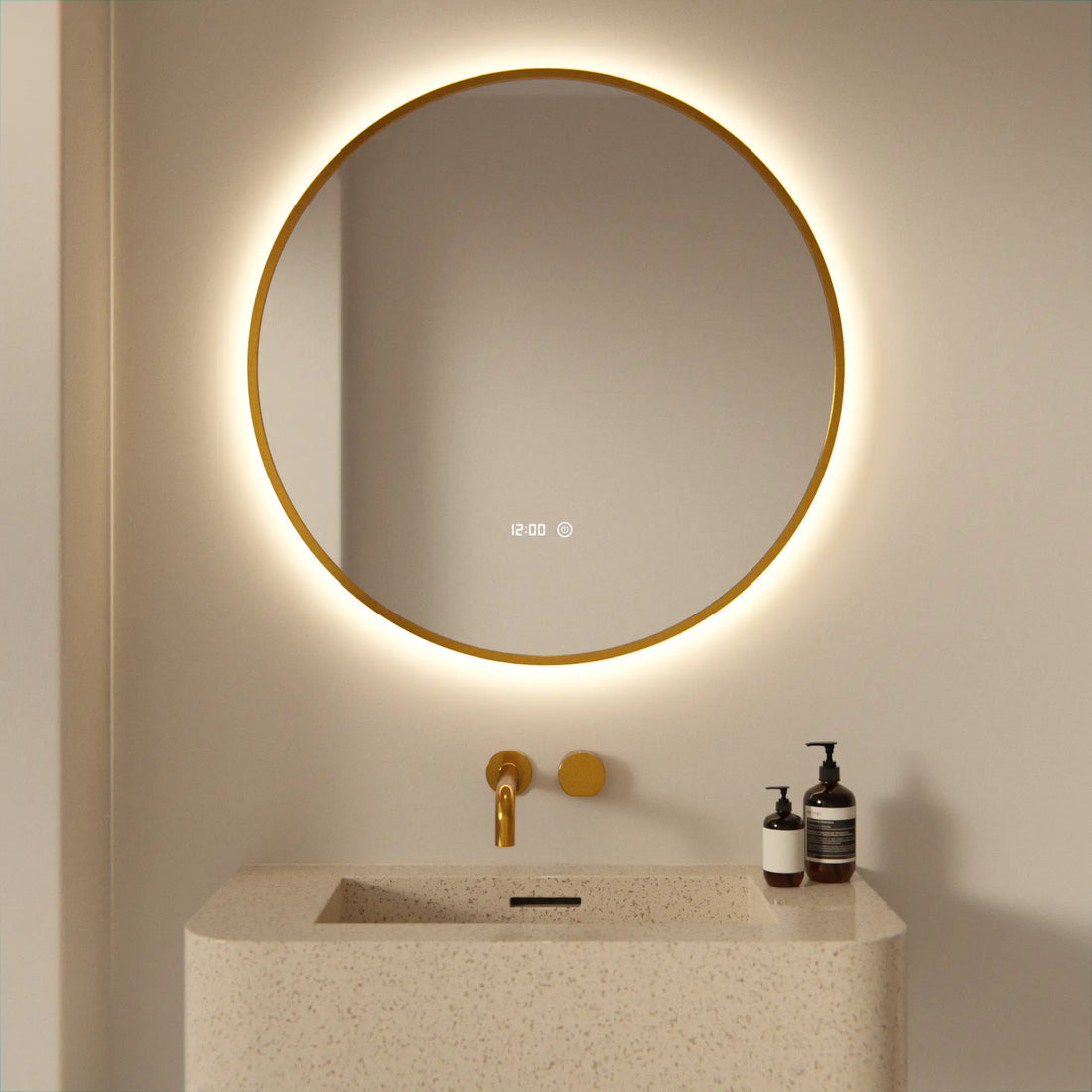Badkamerspiegel - 80 cm - Goud Frame - PRE-ORDER