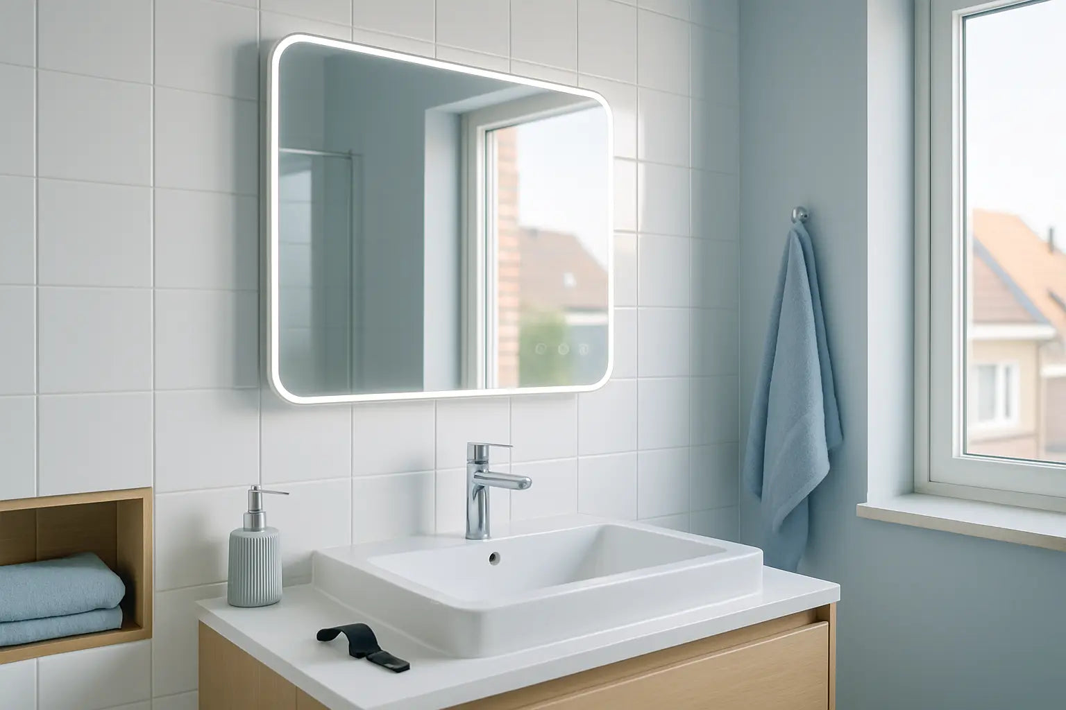 Welk type spiegel wordt in een badkamer gebruikt?