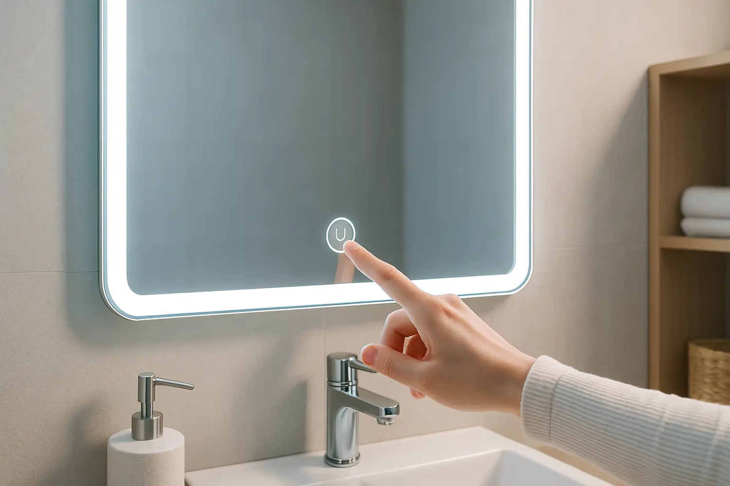 Hoe werkt een touch-sensor op een badkamerspiegel?