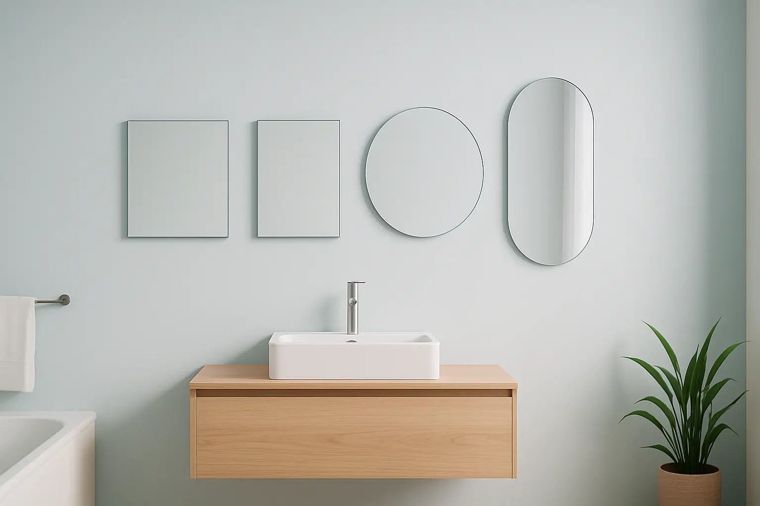 Welke maat badkamerspiegel past bij een wastafel van 60 cm?