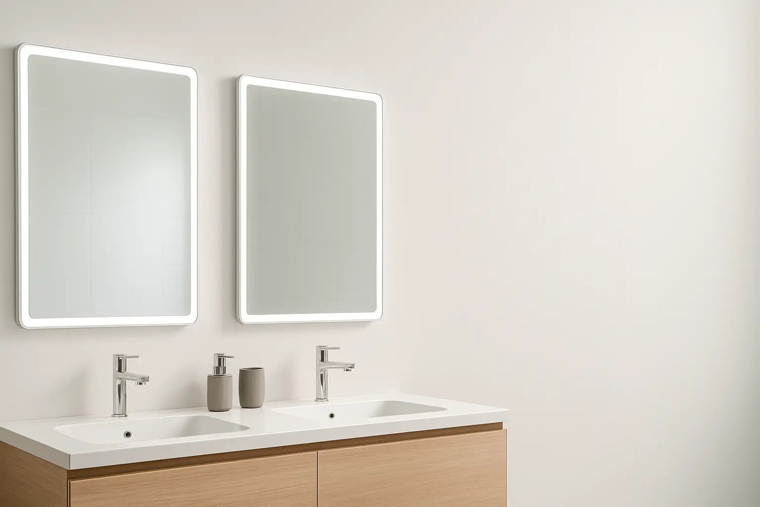 Welke badkamerspiegel is geschikt voor een dubbele wastafel?