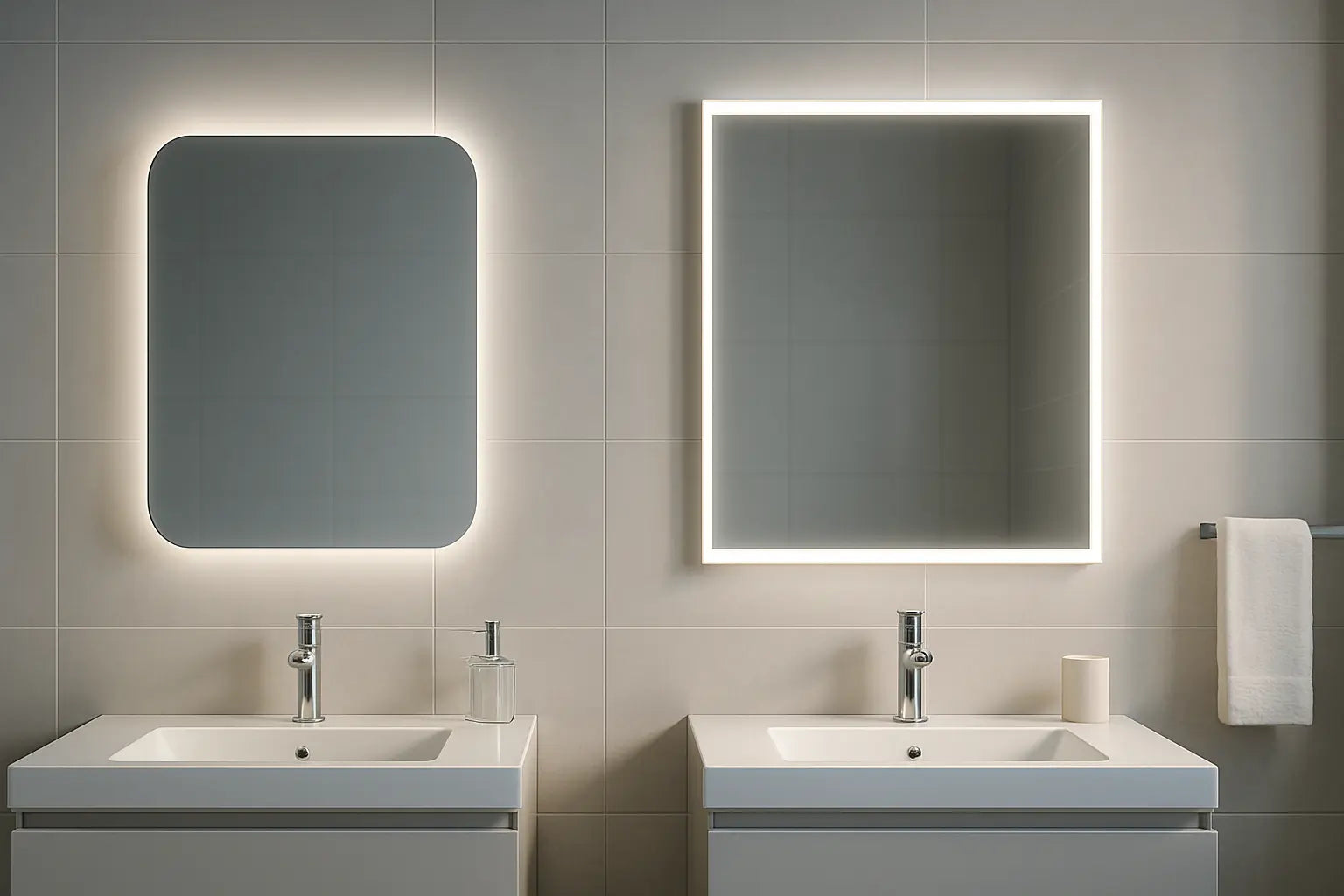 Wat is het verschil tussen backlit en frontlit badkamerspiegels?