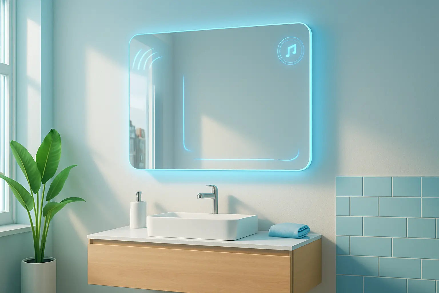 Kun je een badkamerspiegel met Bluetooth-speaker nemen?