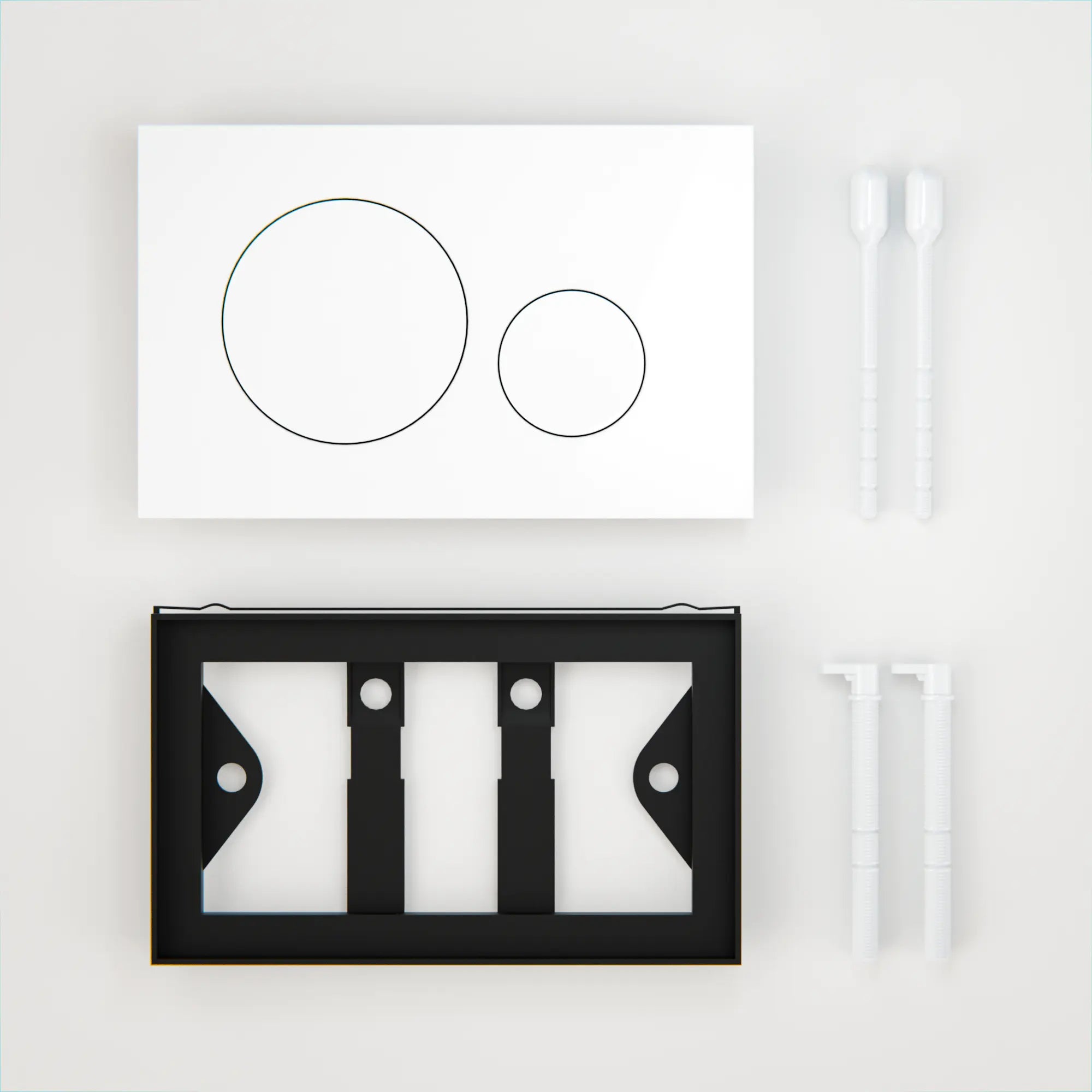 Mirlux Bedieningsplaat - Glanzend wit- ABS Kunstof DualFlush - PRE-ORDER