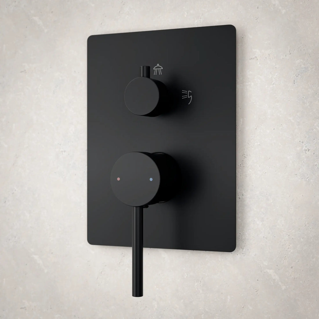 Inbouw Regendouche Daro - Mat Zwart met Thermostaatkraan - 25 cm