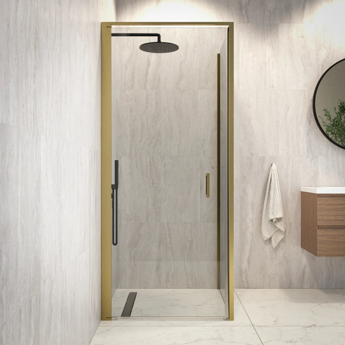 Douchecabine Vela - 90 x 90 x 200cm - Goud - Nano Coating