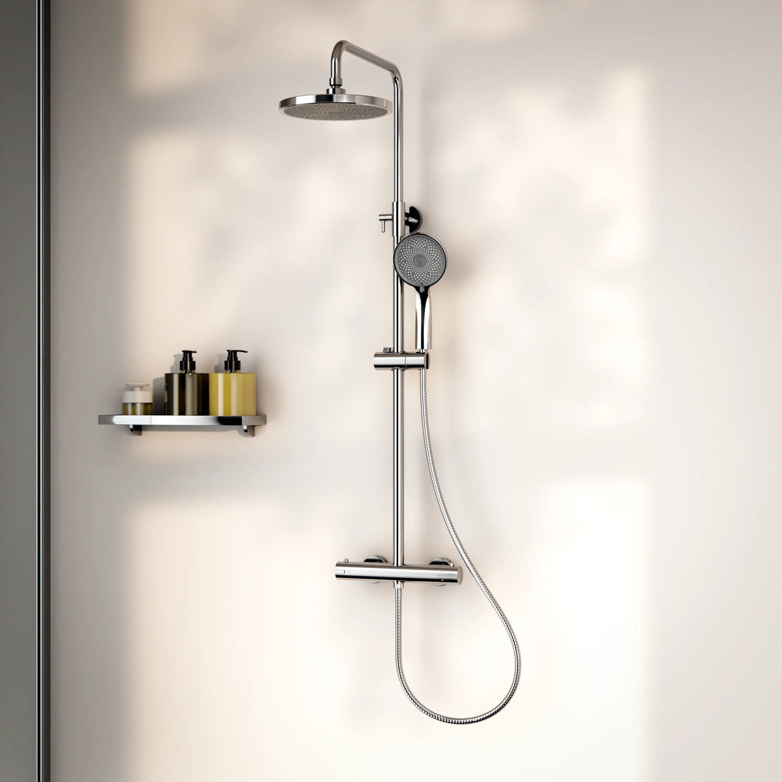Regendouche Luno - Chroom met Thermostaatkraan - 22 cm