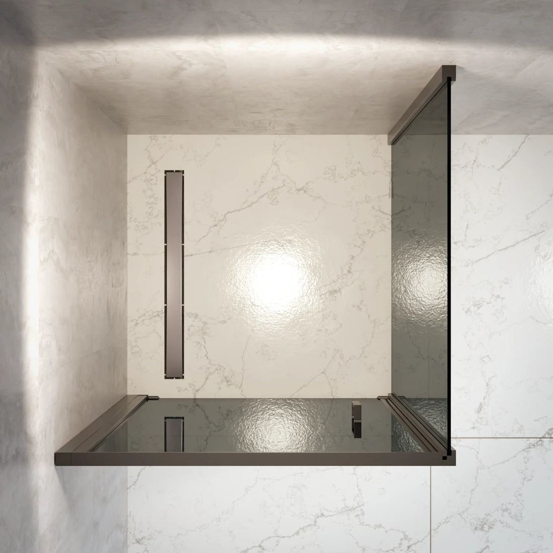 Douchecabine Vela - 90 x 90 x 200cm - Zwart - Rookglas met Nano Coating