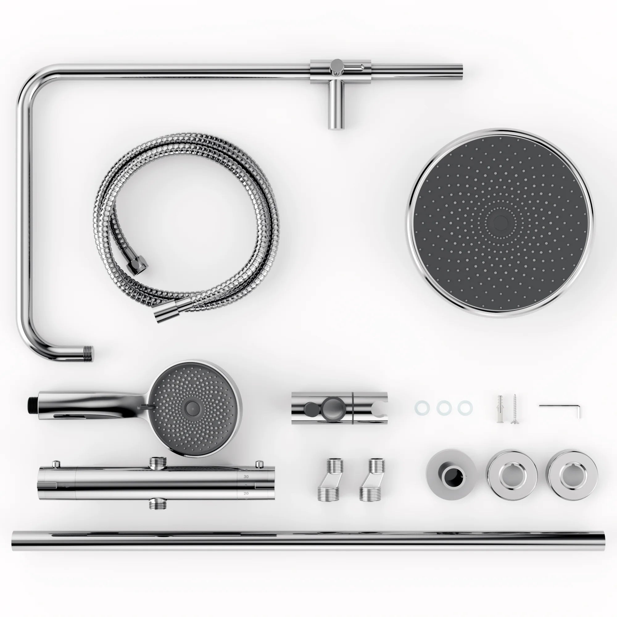 Regendouche Luno - Chroom met Thermostaatkraan - 25 cm - PRE-ORDER