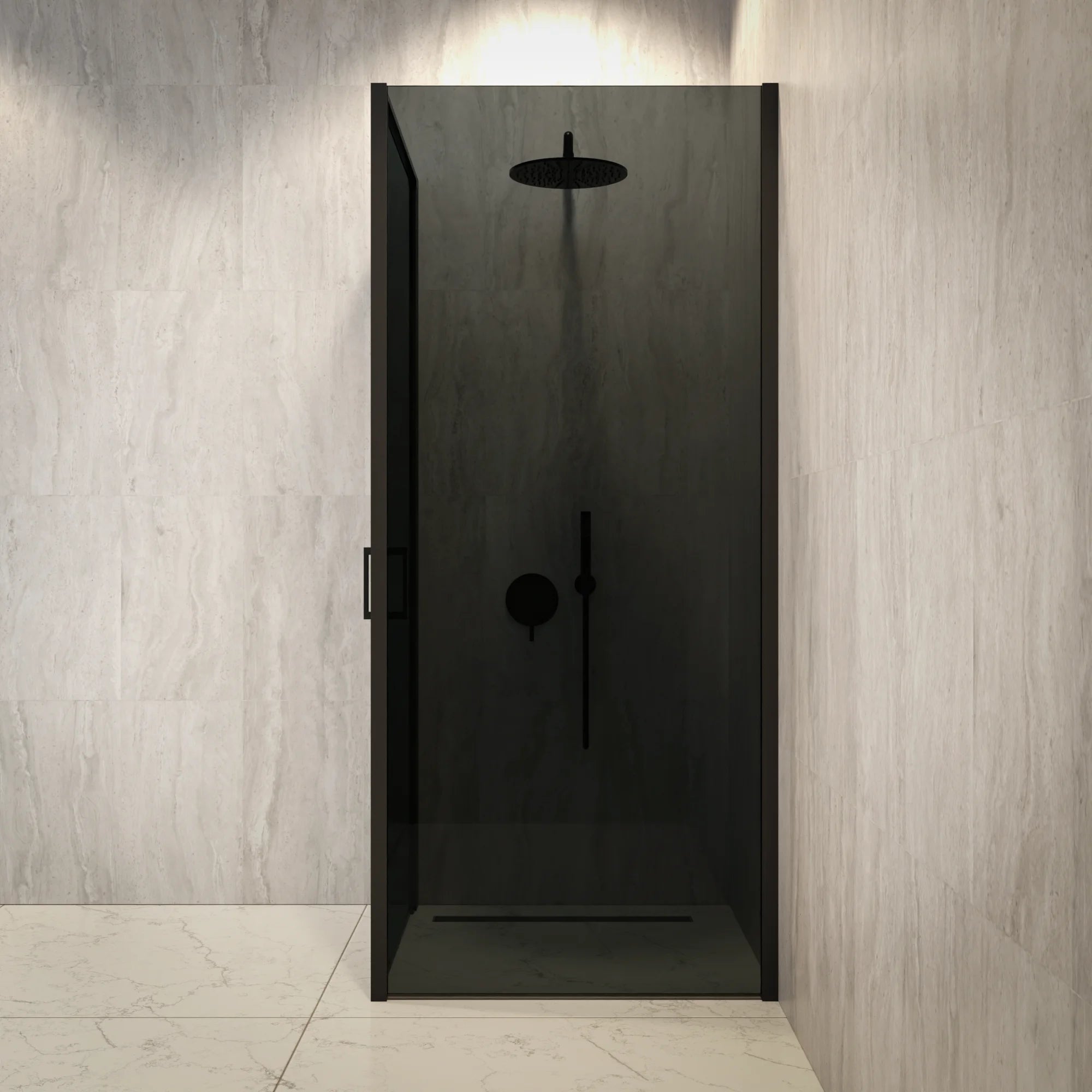 Douchecabine Vela - 90 x 200 - Smoked Glass - Zwart