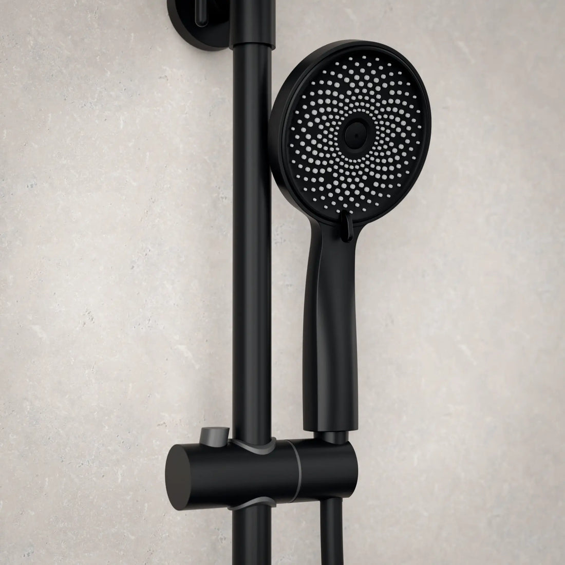 Regendouche Elin - Mat Zwart met Thermostaatkraan - 22 cm