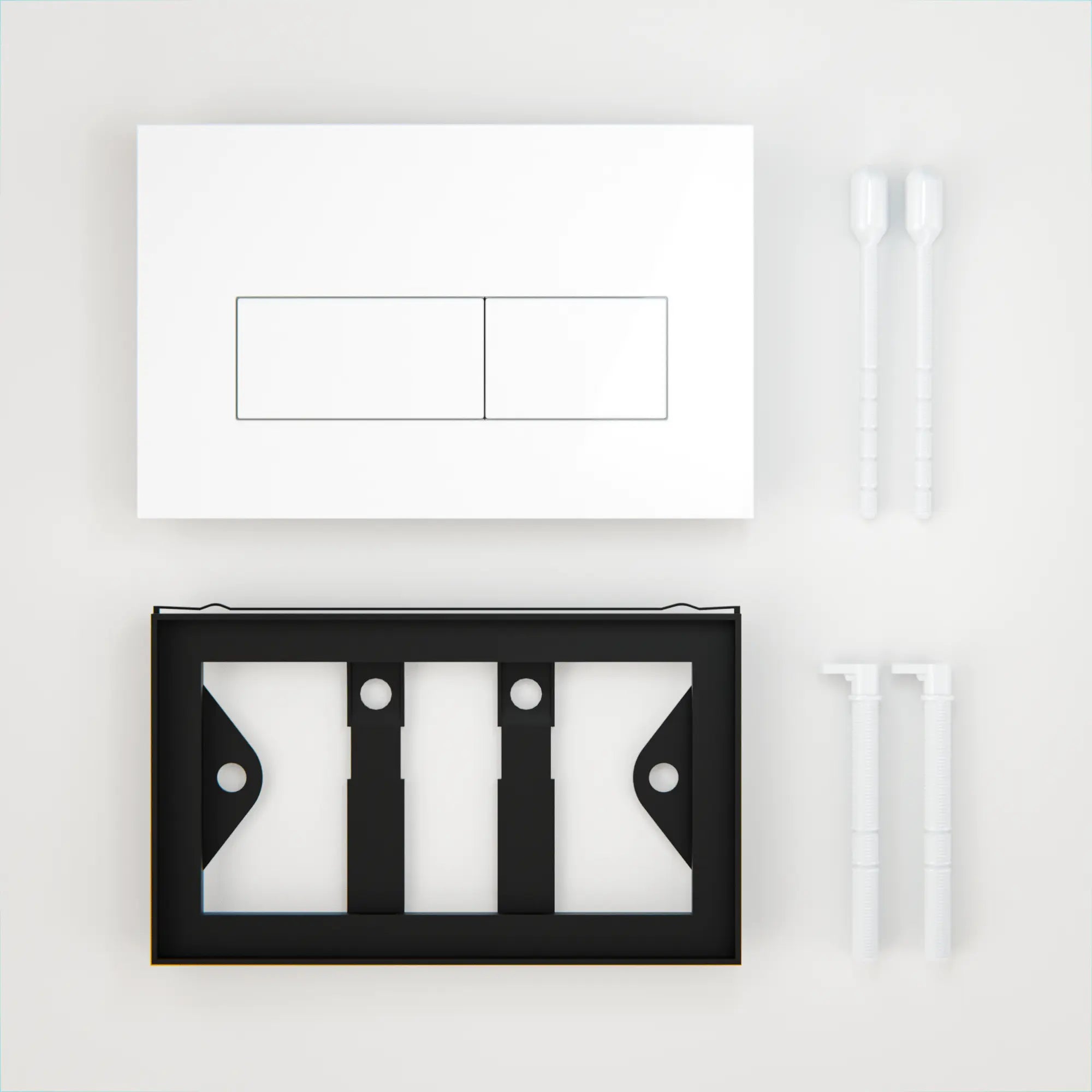 Mirlux Bedieningsplaat - Glanzend wit- ABS Kunstof DualFlush - PRE-ORDER