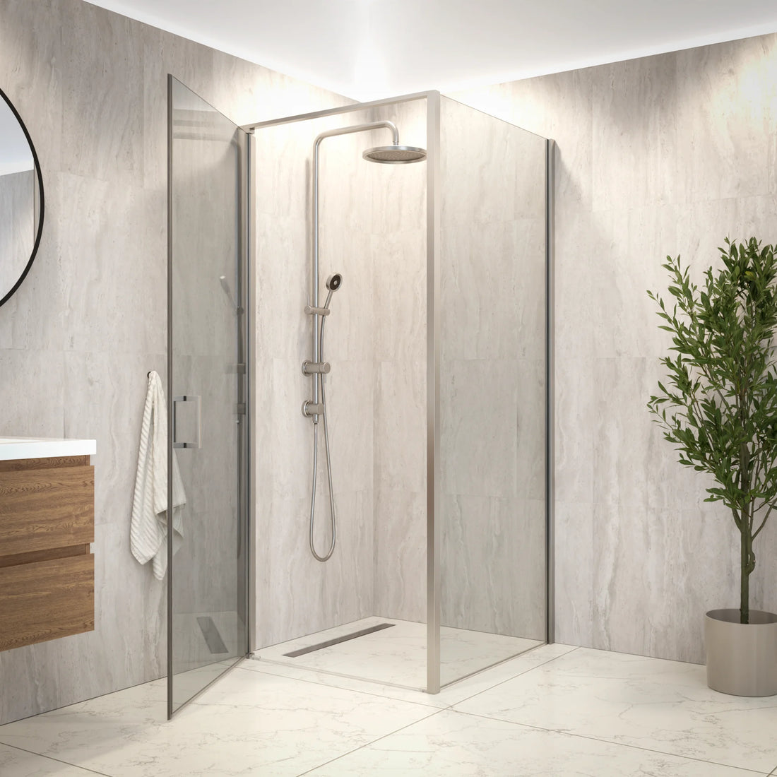 Douchecabine Vela - 90 x 90 x 200cm - Chroom - Nano Coating