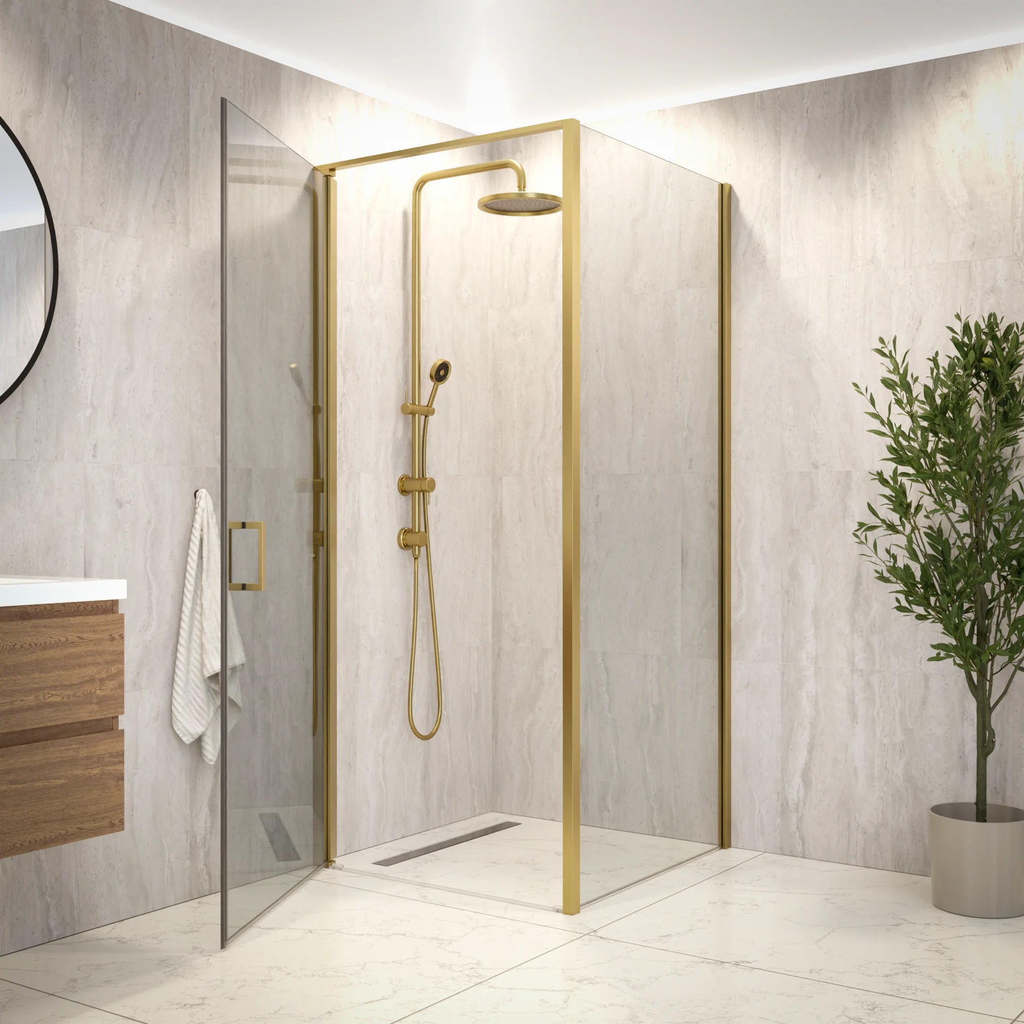 Douchecabine Vela - 90 x 200 - Goud