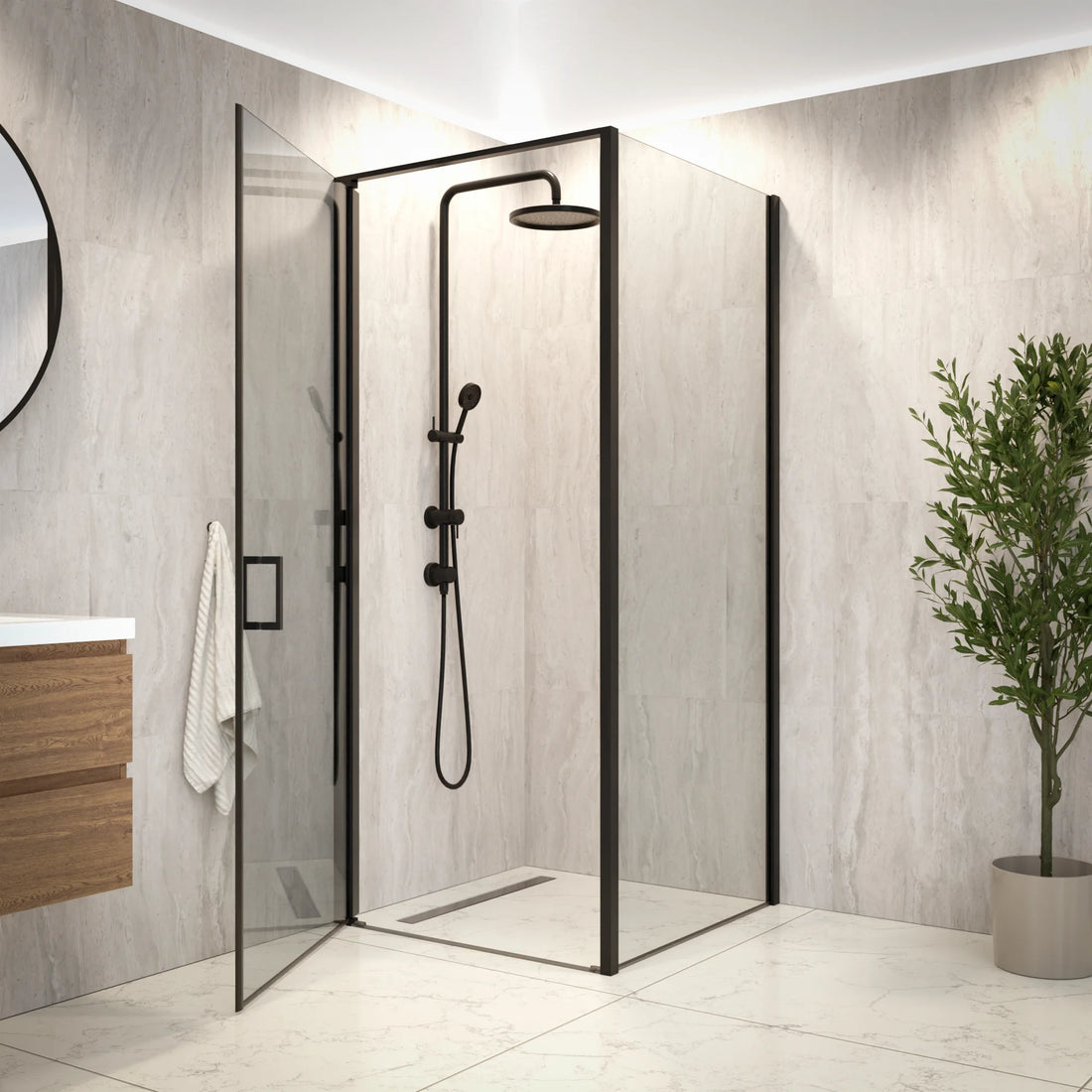 Douchecabine Vela - 90 x 90 x 200cm - Zwart - Nano Coating