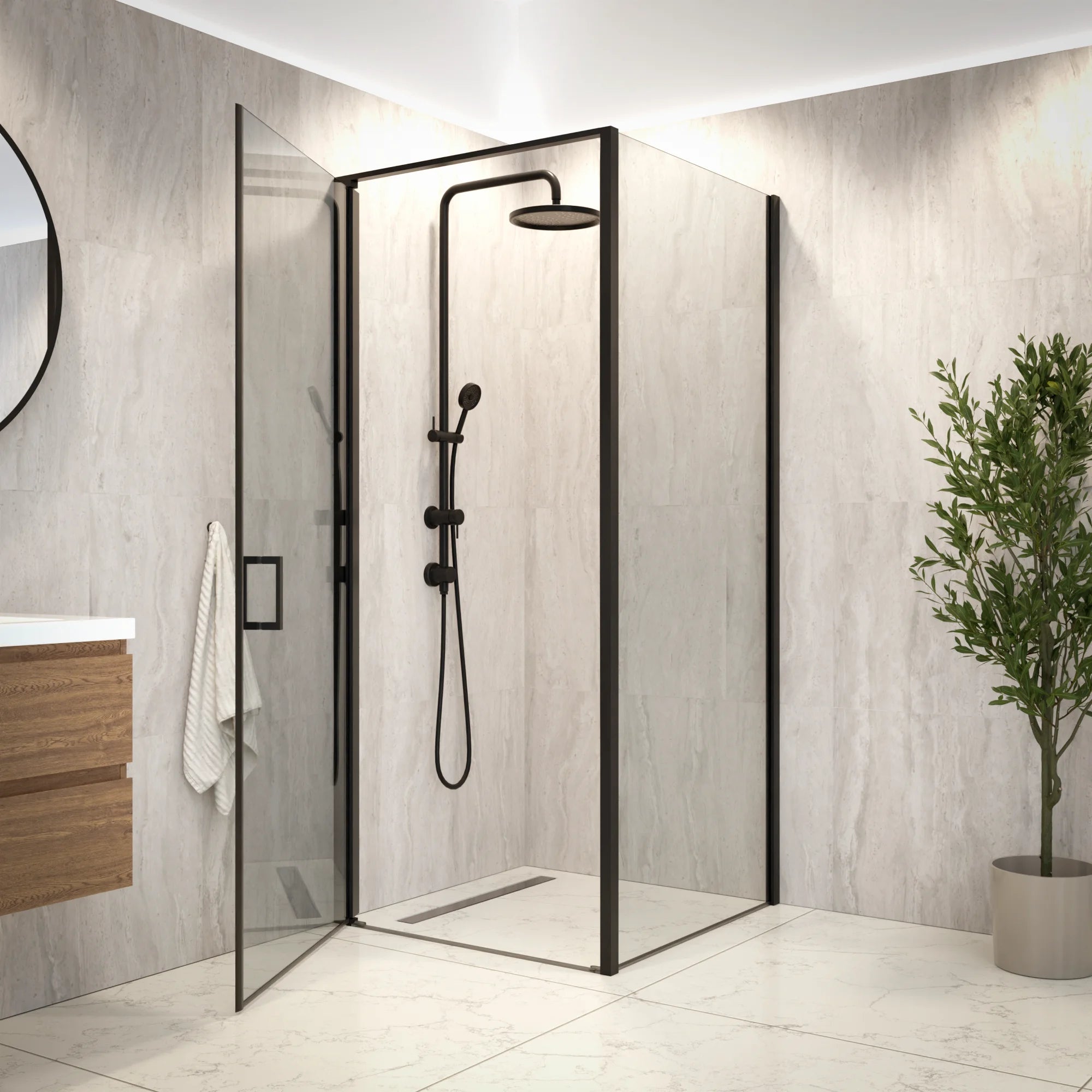 Douchecabine Vela - 90 x 200 - Zwart