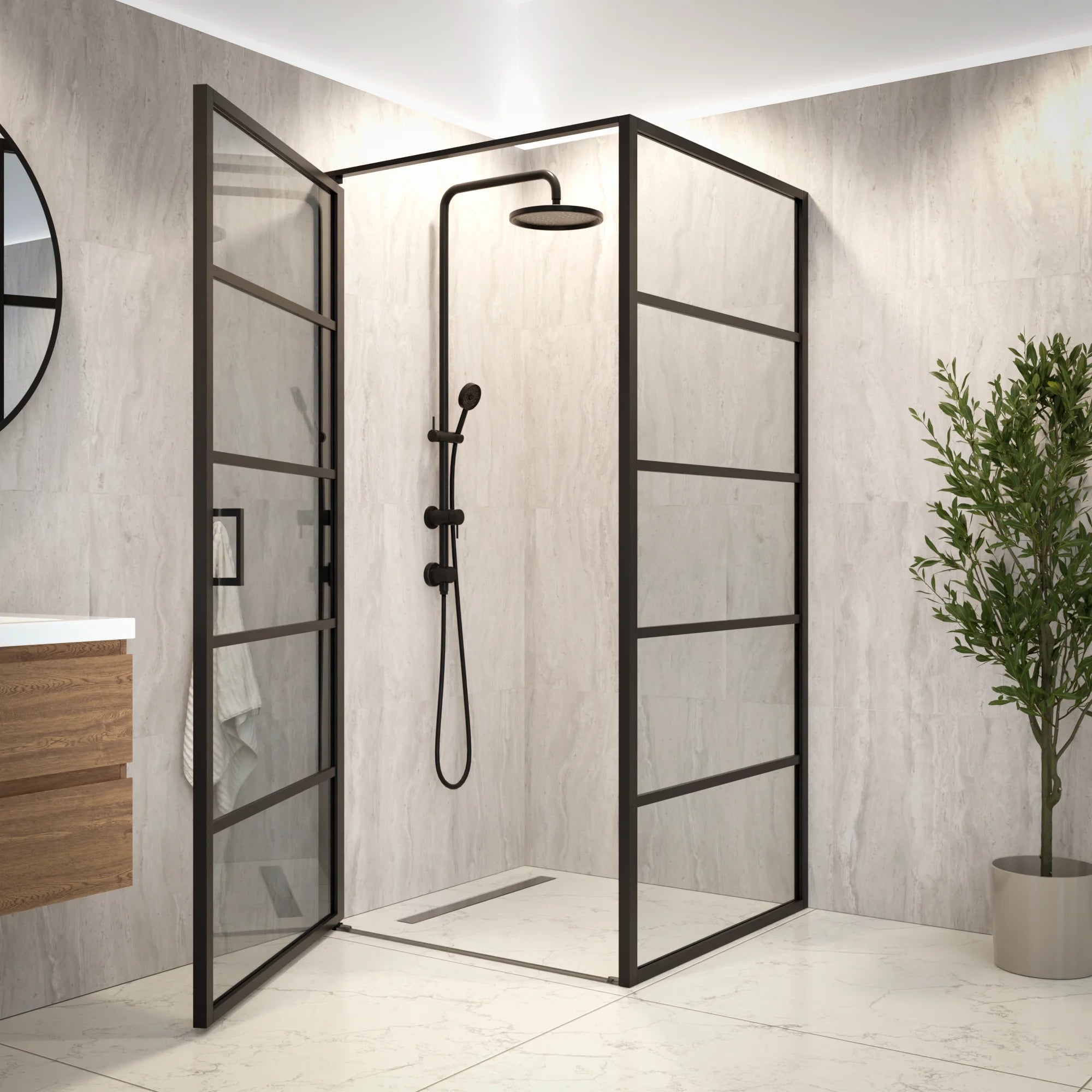 Douchecabine Oris - 90 x 200 - Zwart