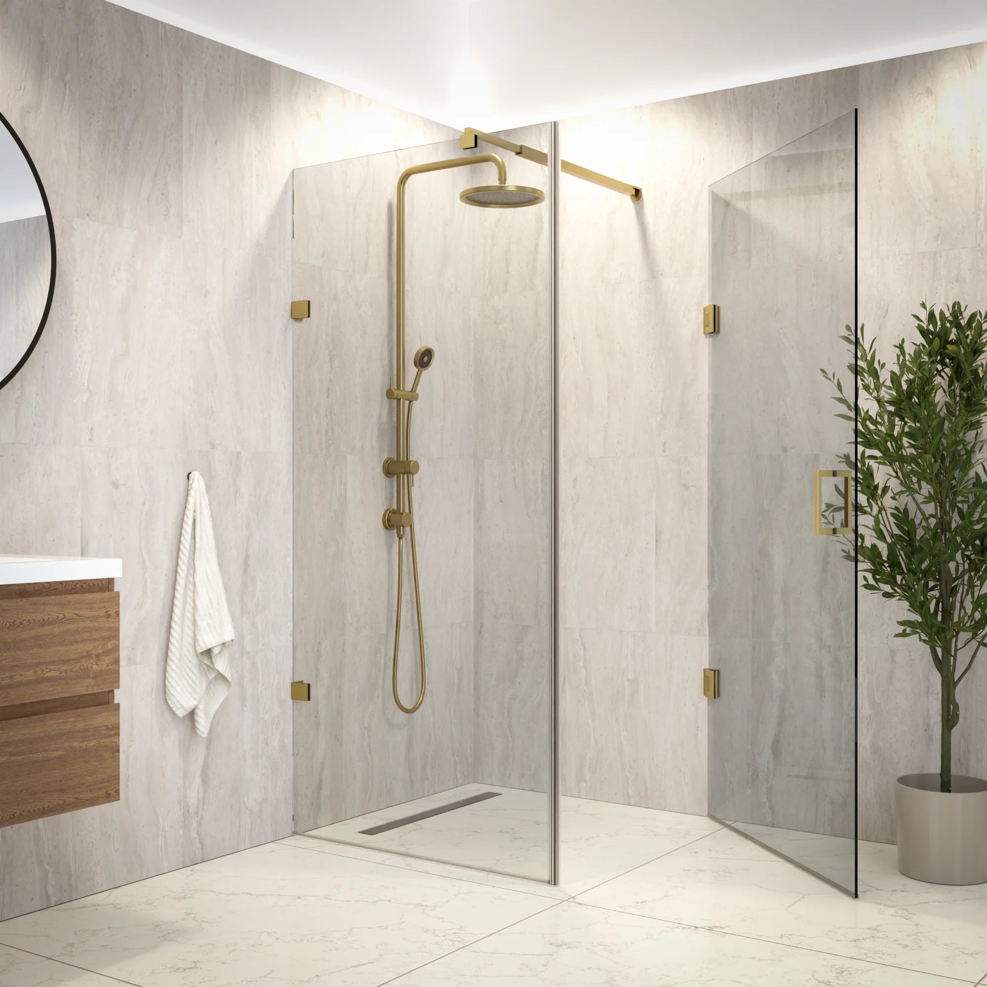 Douchecabine Mira - 90 x 200 - Goud