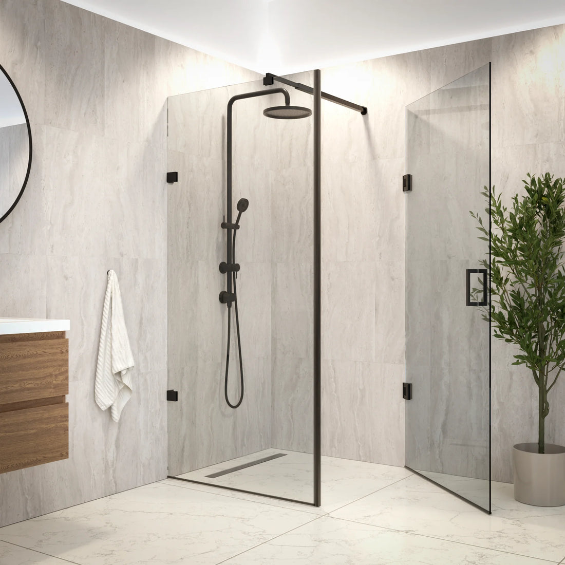 Douchecabine Mira - 90 x 90 x 200cm - Zwart - Nano Coating