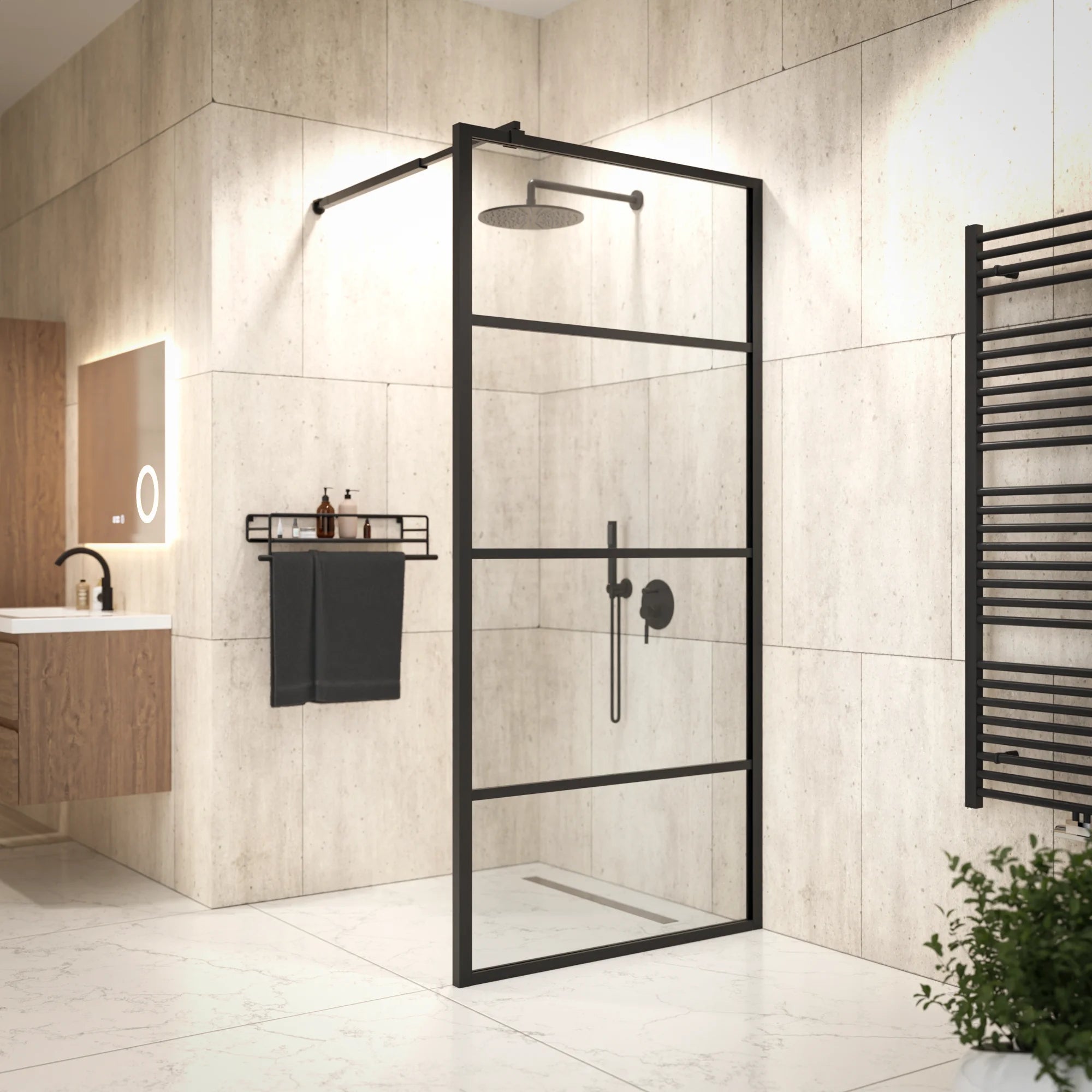 Douchewand Luna - 90x200cm