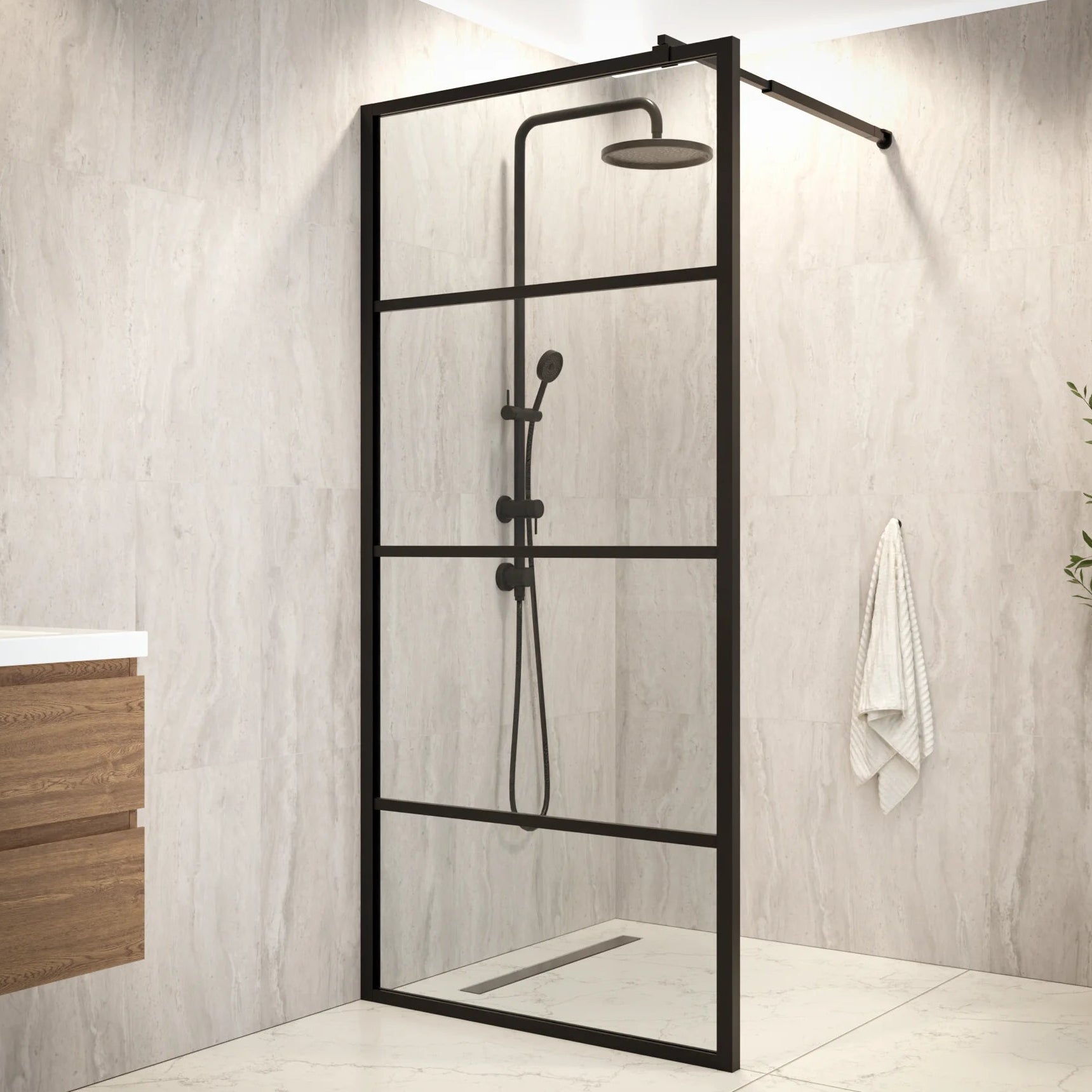 Douchewand Luna - 90x200cm