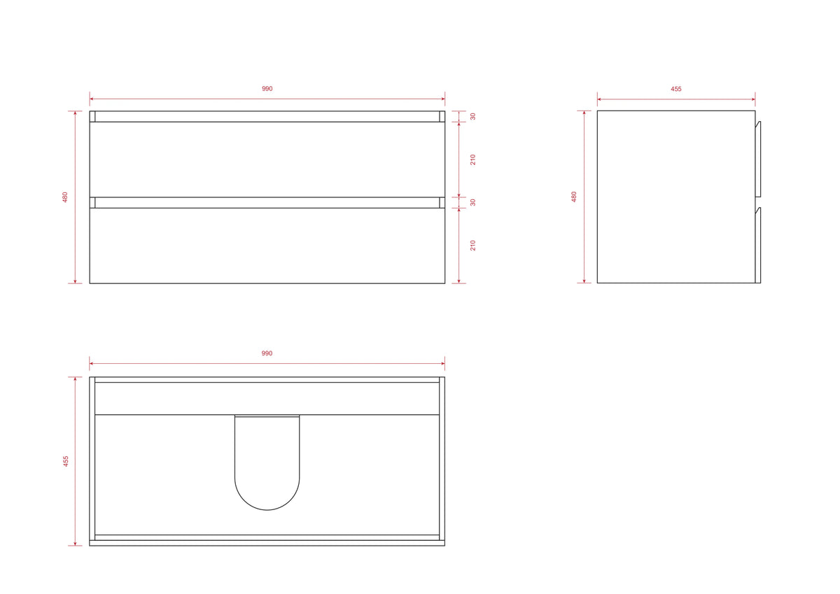 Badkamermeubel set Novara - 100cm - Mat Zwart - Wastafel Zwart - PRE-ORDER