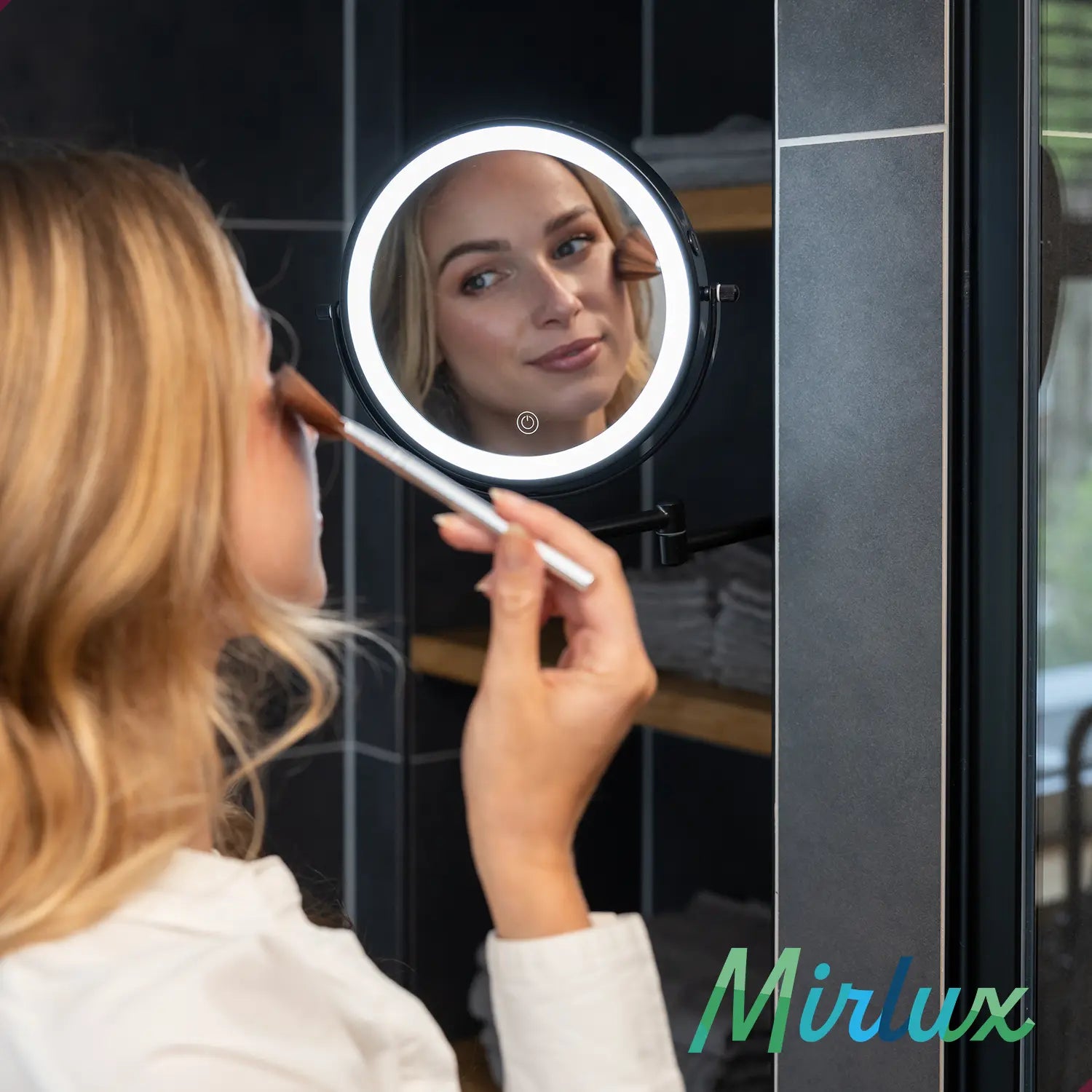 Make-Up Spiegel - Batterij - Zwart - 1-5x Vergroting