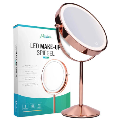 Make-Up Spiegel - Oplaadbaar - Rosé - 1-10x Vergroting