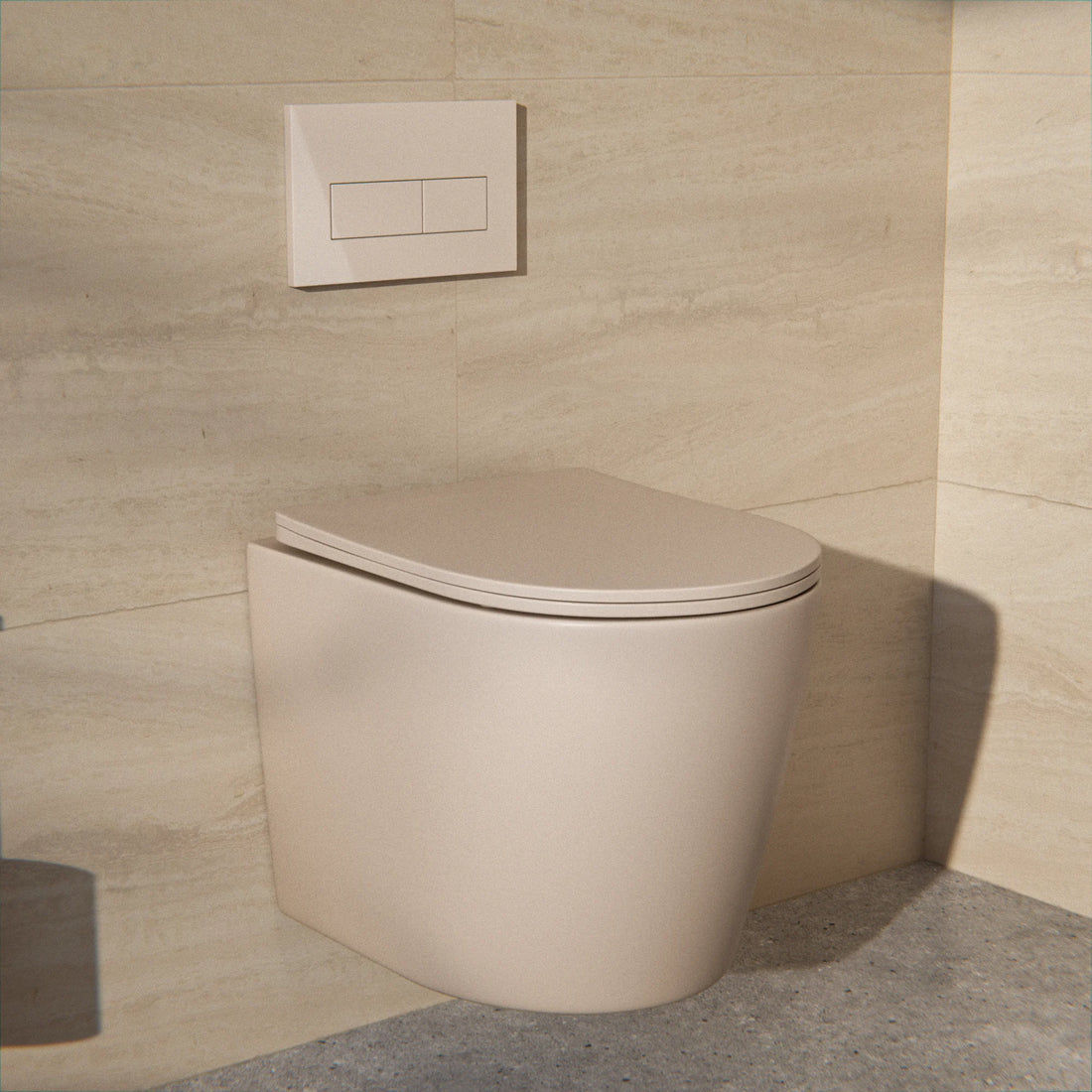Hangtoilet Varo - Randloos - Softclose Zitting - Taupe