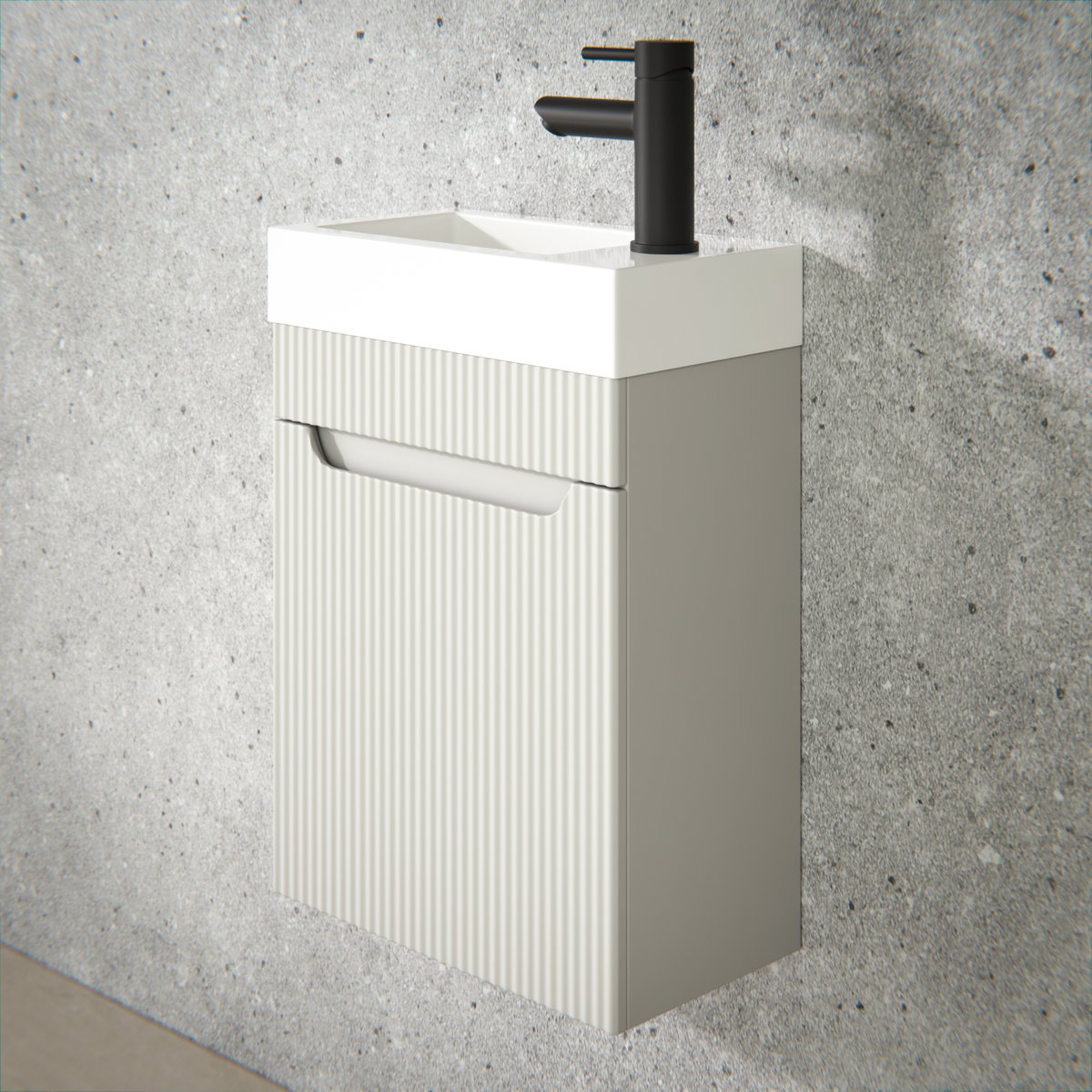 Toiletkastset Vivo - 40cm - Taupe - Wastafel Wit