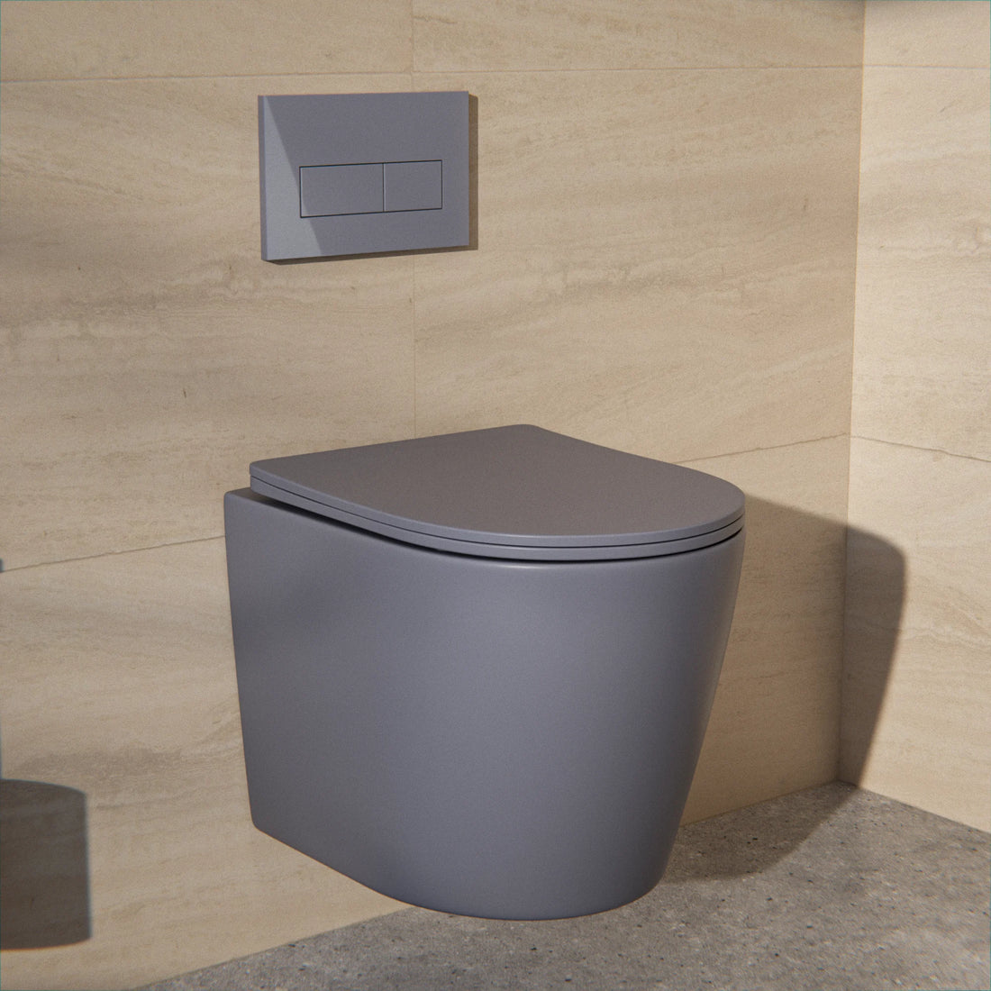 Hangtoilet Varo - Randloos - Softclose Zitting - Grijs