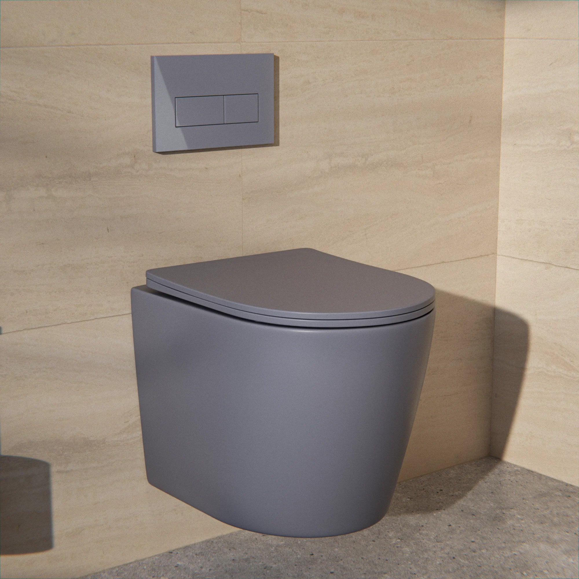 Hangtoilet Varo - Randloos - Softclose Zitting - Grijs