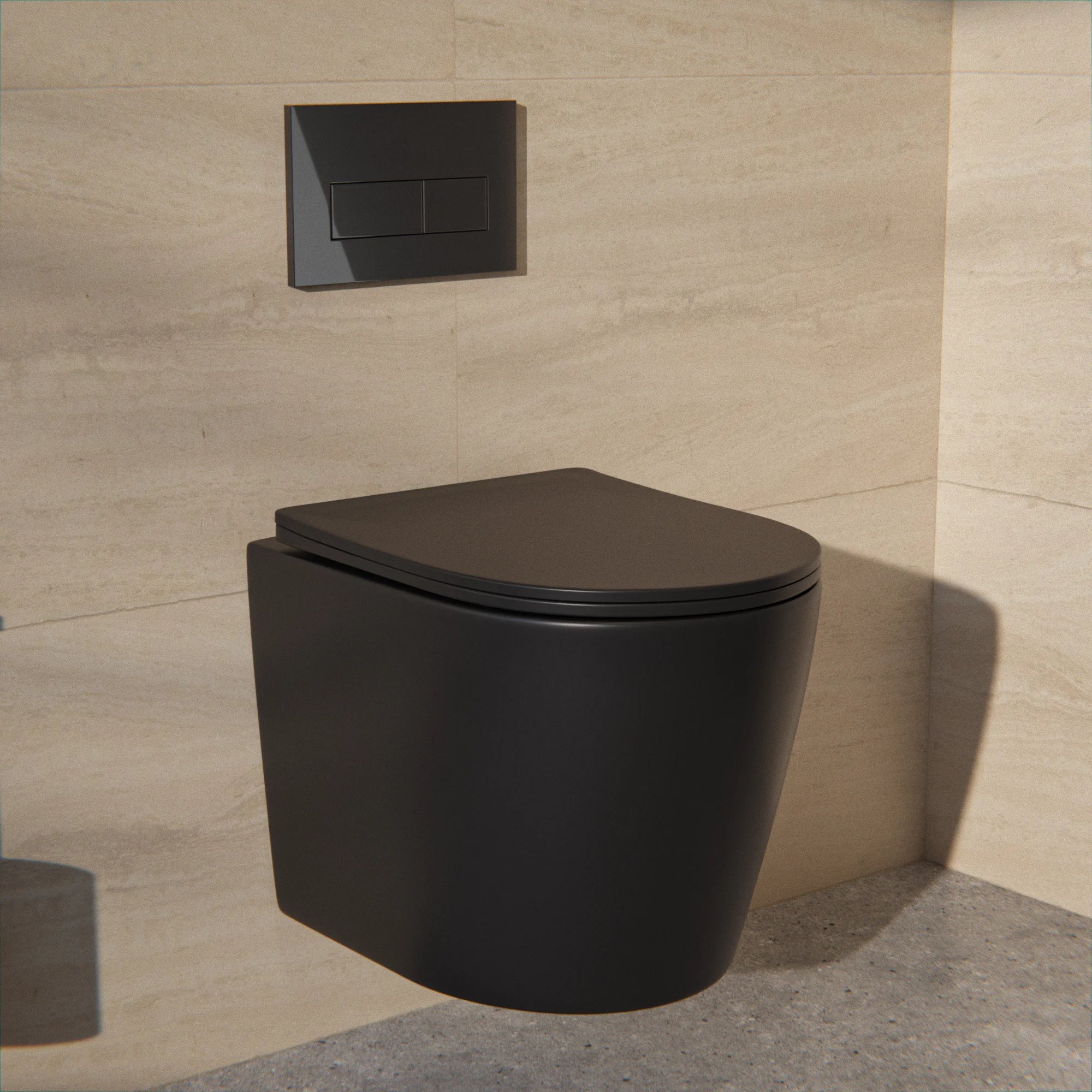 Hangtoilet Varo - Randloos - Softclose Zitting - Mat Zwart