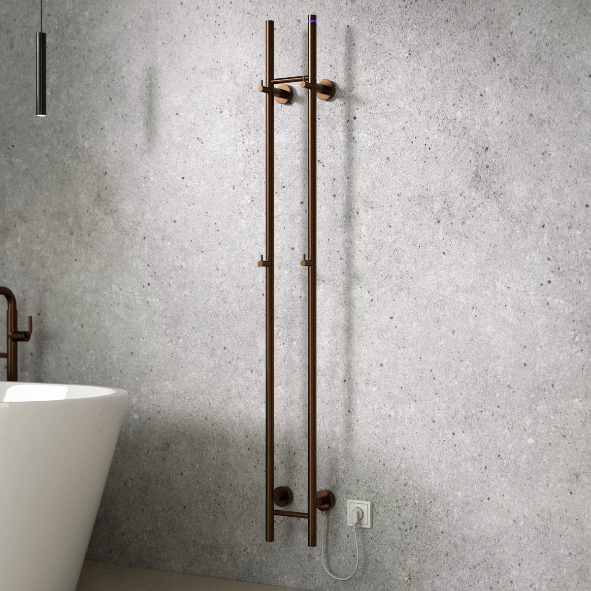 Elektrische Staafhanddoekradiator Dubbel - 70 Watt - 150x16.8 cm - Koper