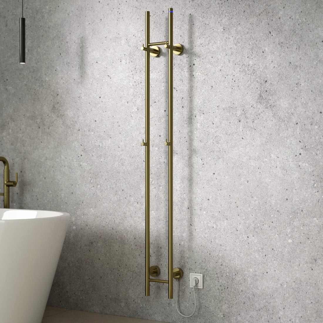 Elektrische Staafhanddoekradiator Dubbel - 70 Watt - 150x16.8 cm - Goud