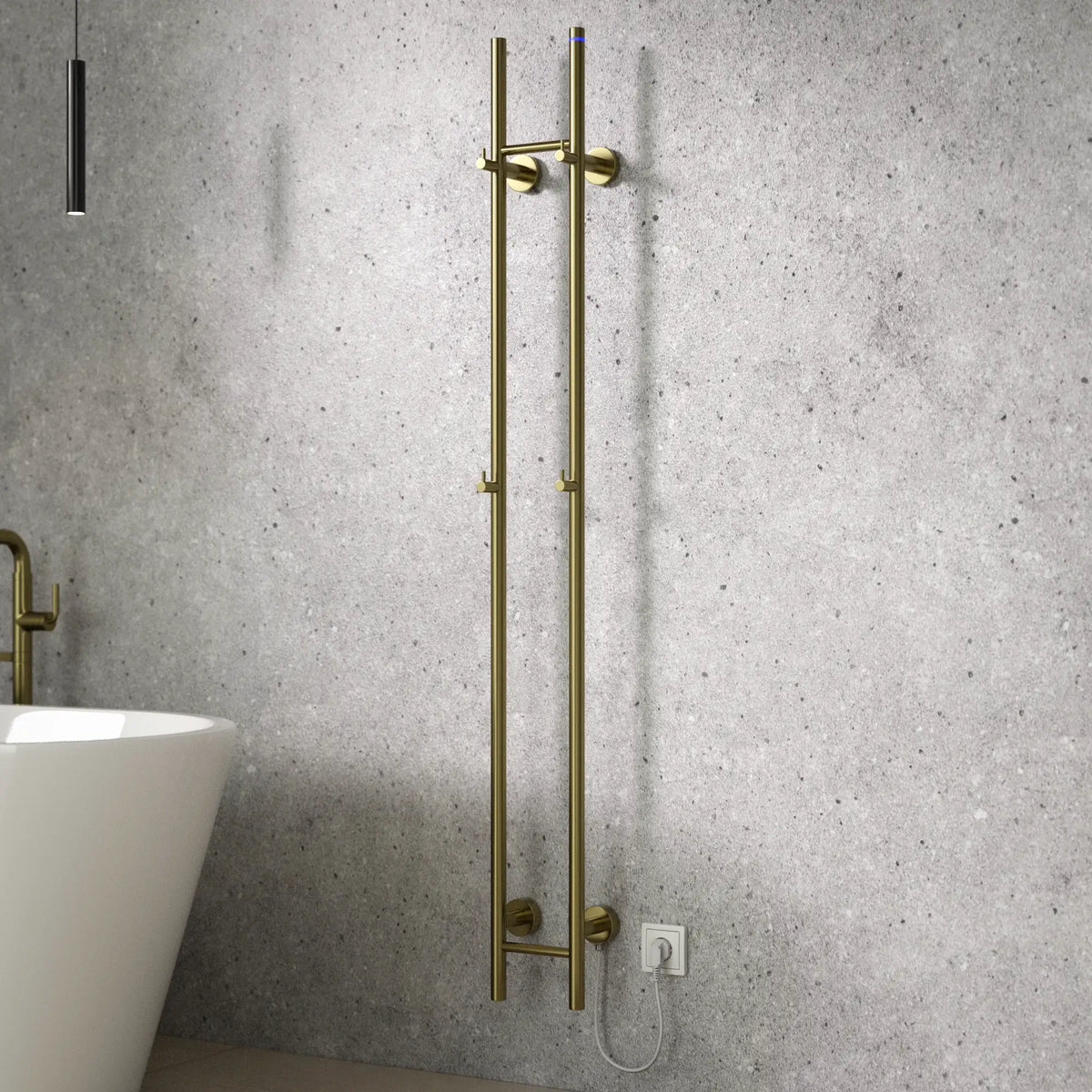 Elektrische Staafhanddoekradiator Dubbel - 70 Watt - 150x16.8 cm - Goud