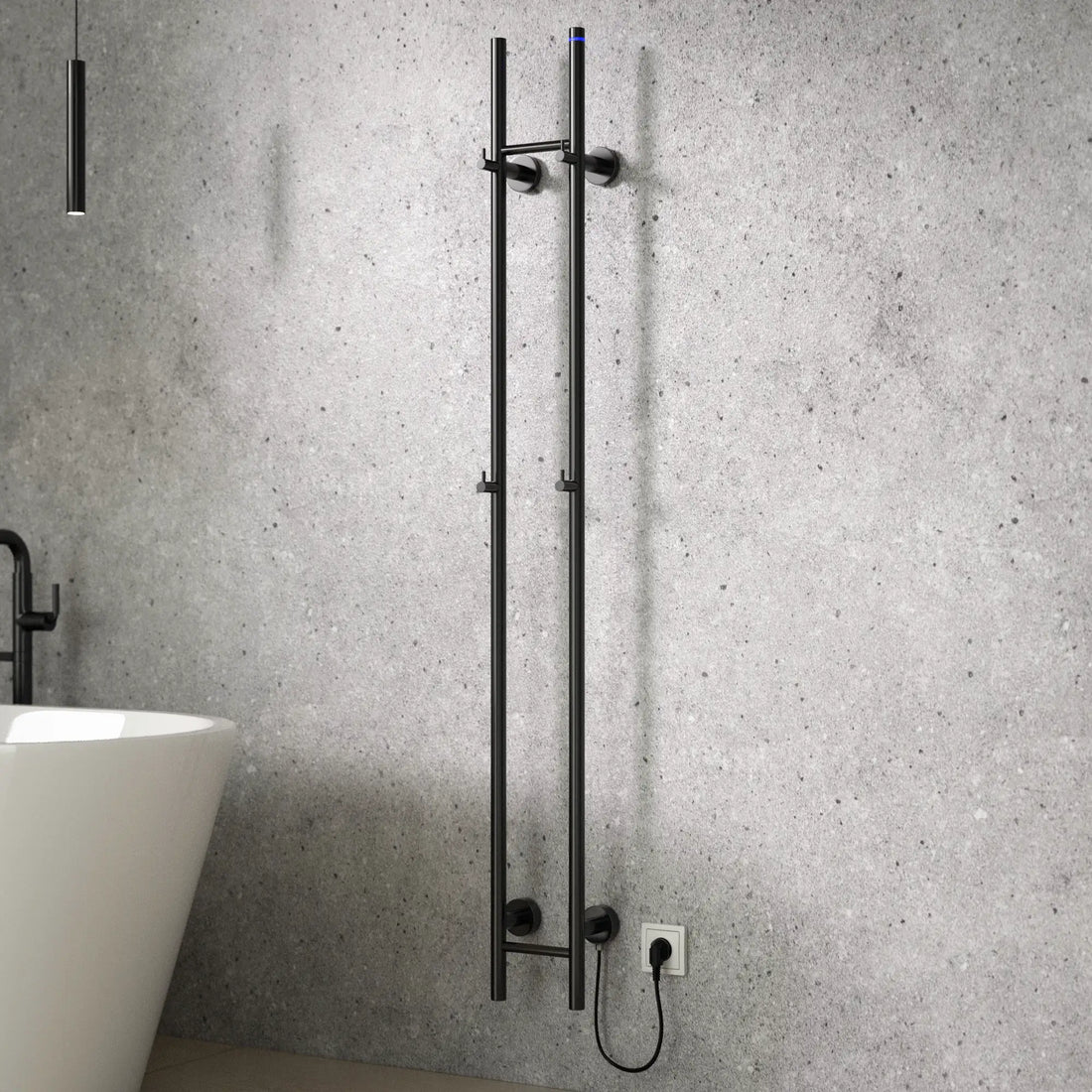 Elektrische Staafhanddoekradiator Dubbel - 70 Watt - 150x16.8 cm - Gunmetal
