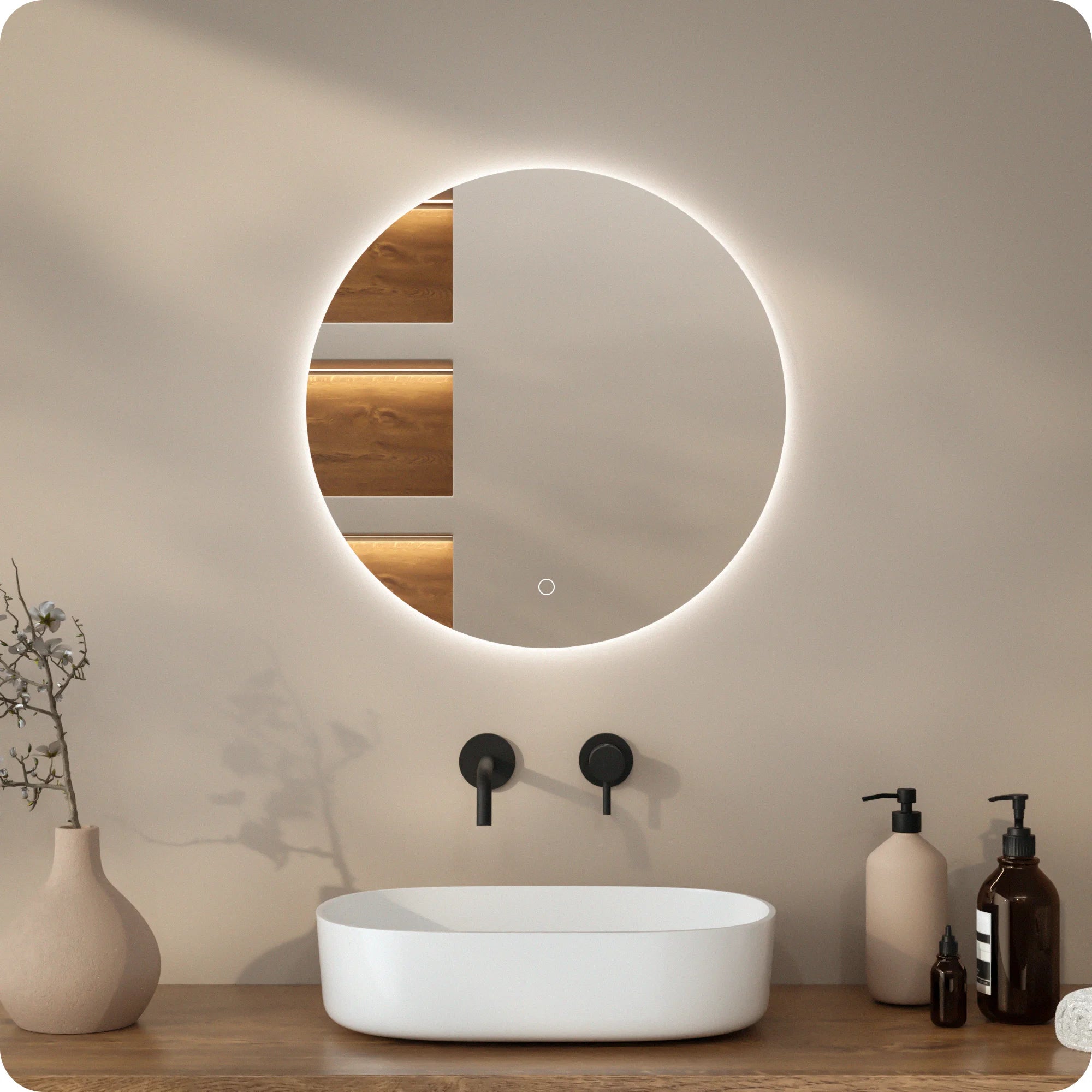 Badkamerspiegel - 60cm - Rond - Frameloos