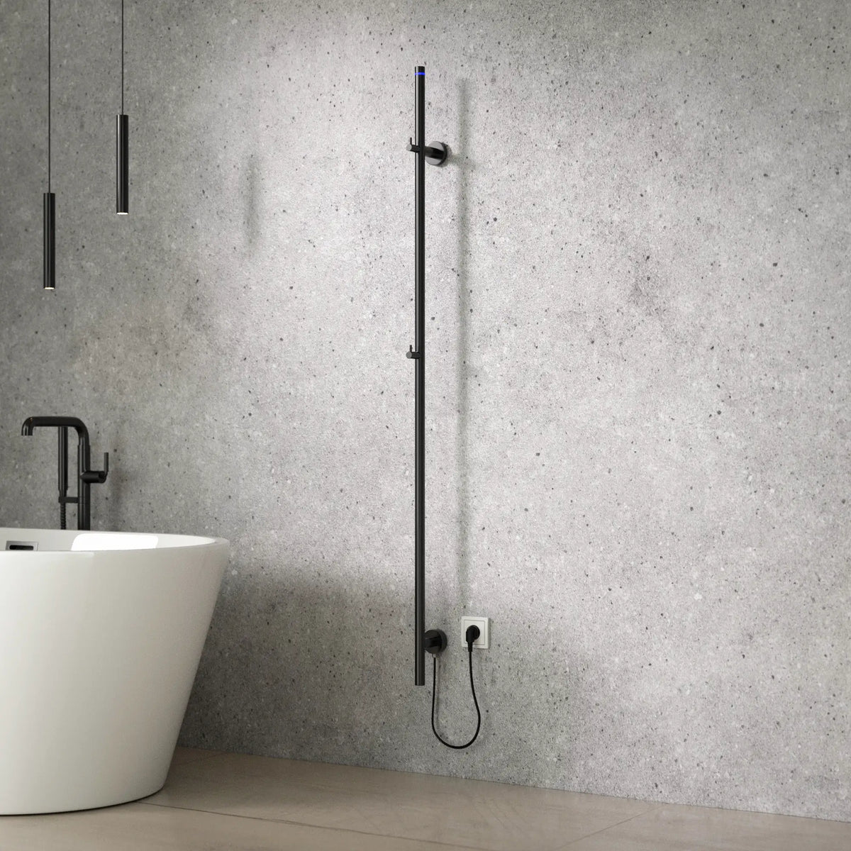 Elektrische Staafhanddoekradiator - 70 Watt - 150cm - Gunmetal