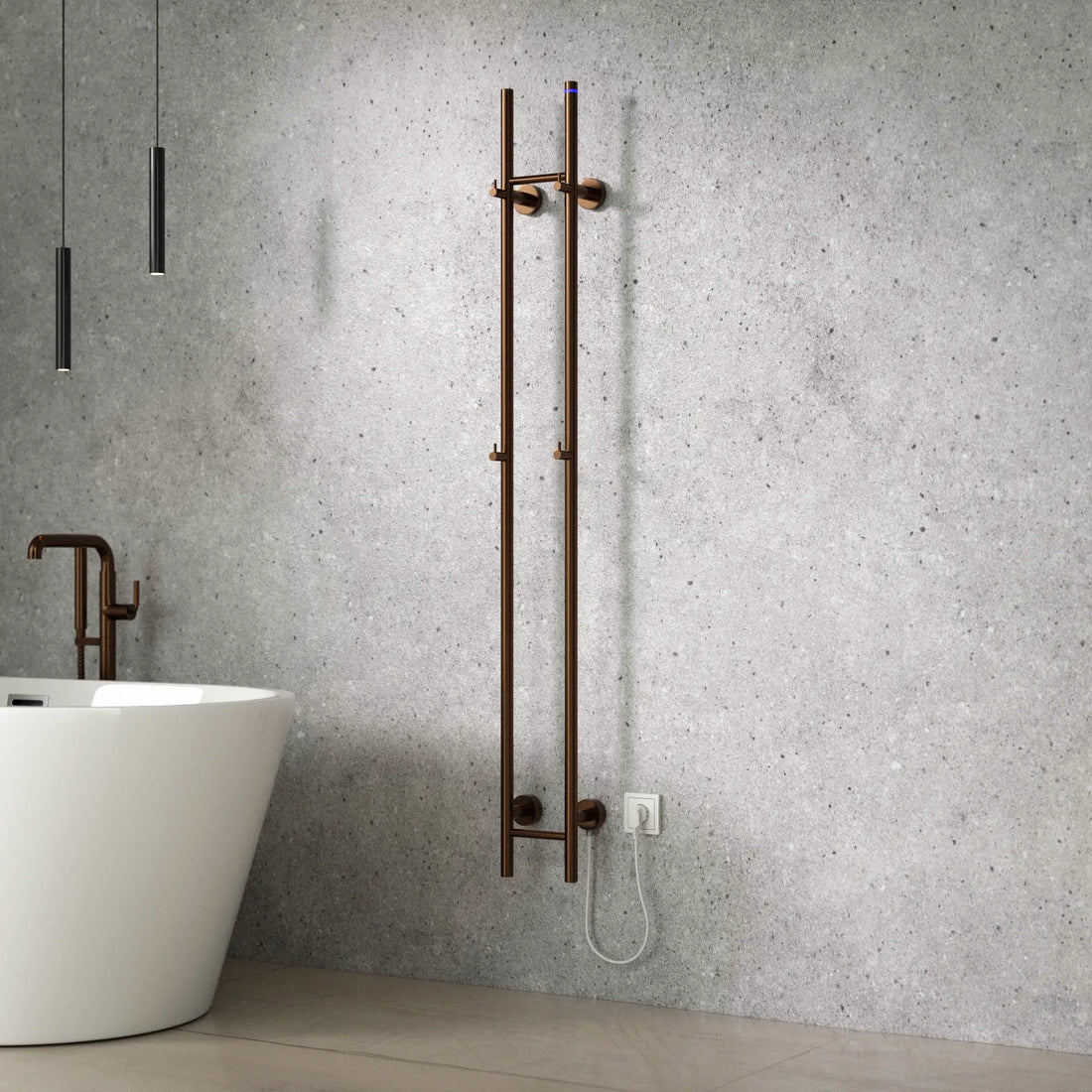 Elektrische Staafhanddoekradiator Dubbel - 70 Watt - 150x16.8 cm - Koper