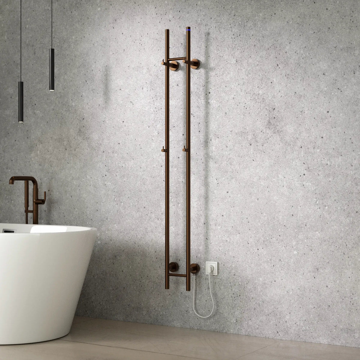 Elektrische Staafhanddoekradiator Dubbel - 70 Watt - 150x16.8 cm - Koper