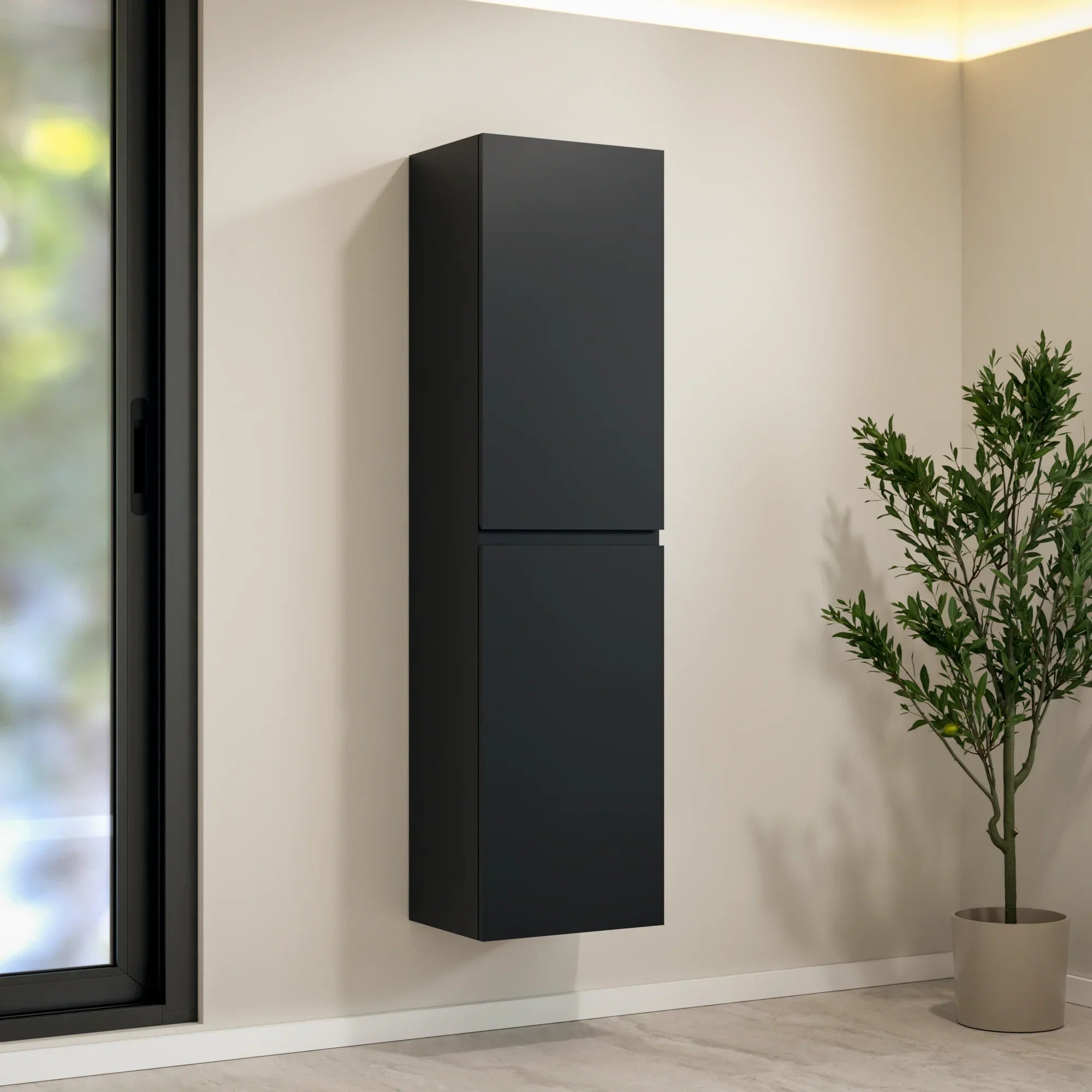 Badkamermeubel set Novara - 60cm - Mat Zwart - Wastafel Zwart - PRE-ORDER