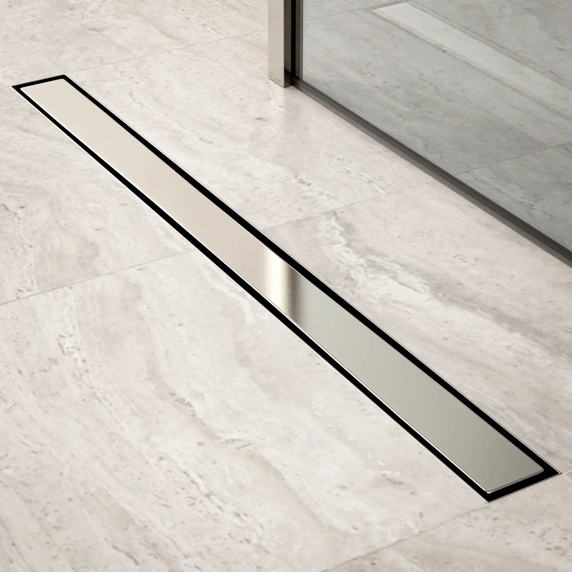 Douchegoot - 90cm - Tegelrooster - RVS - Met Flens