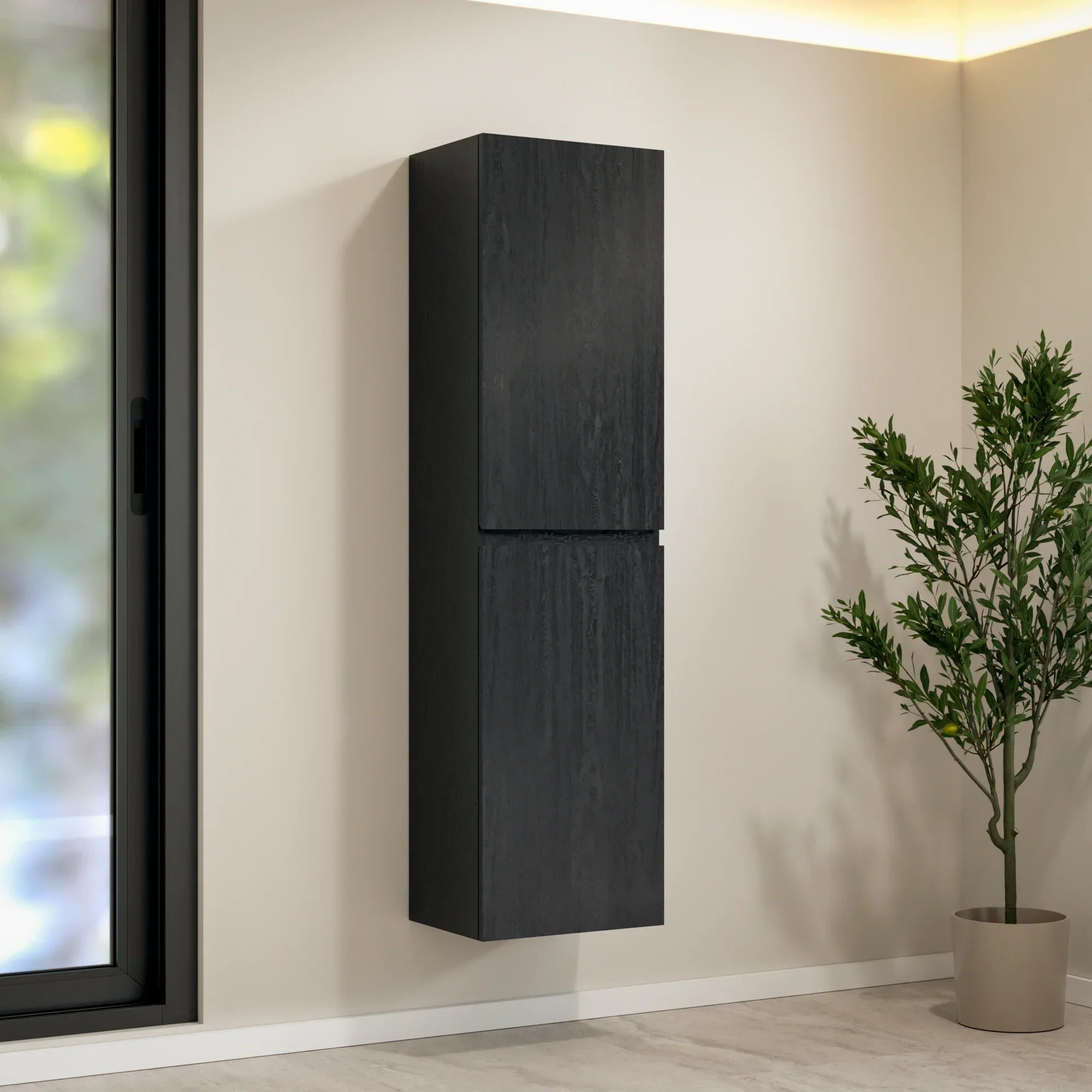 Badkamermeubelset Imperial - 60cm - Zwart Eiken - Wastafel Zwart