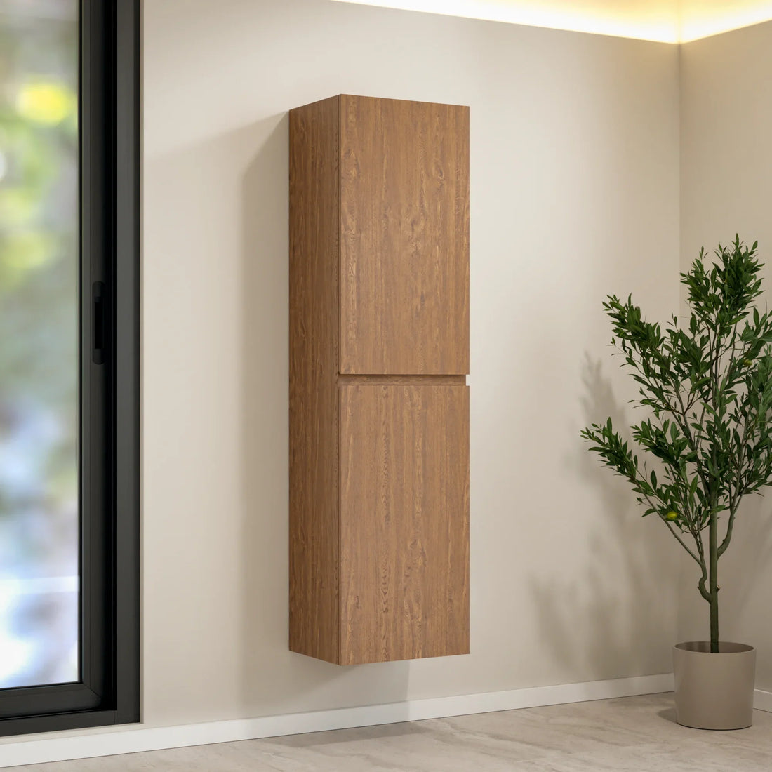 Badkamermeubelset Valento - 80cm - Warm Eiken - Wastafel Wit