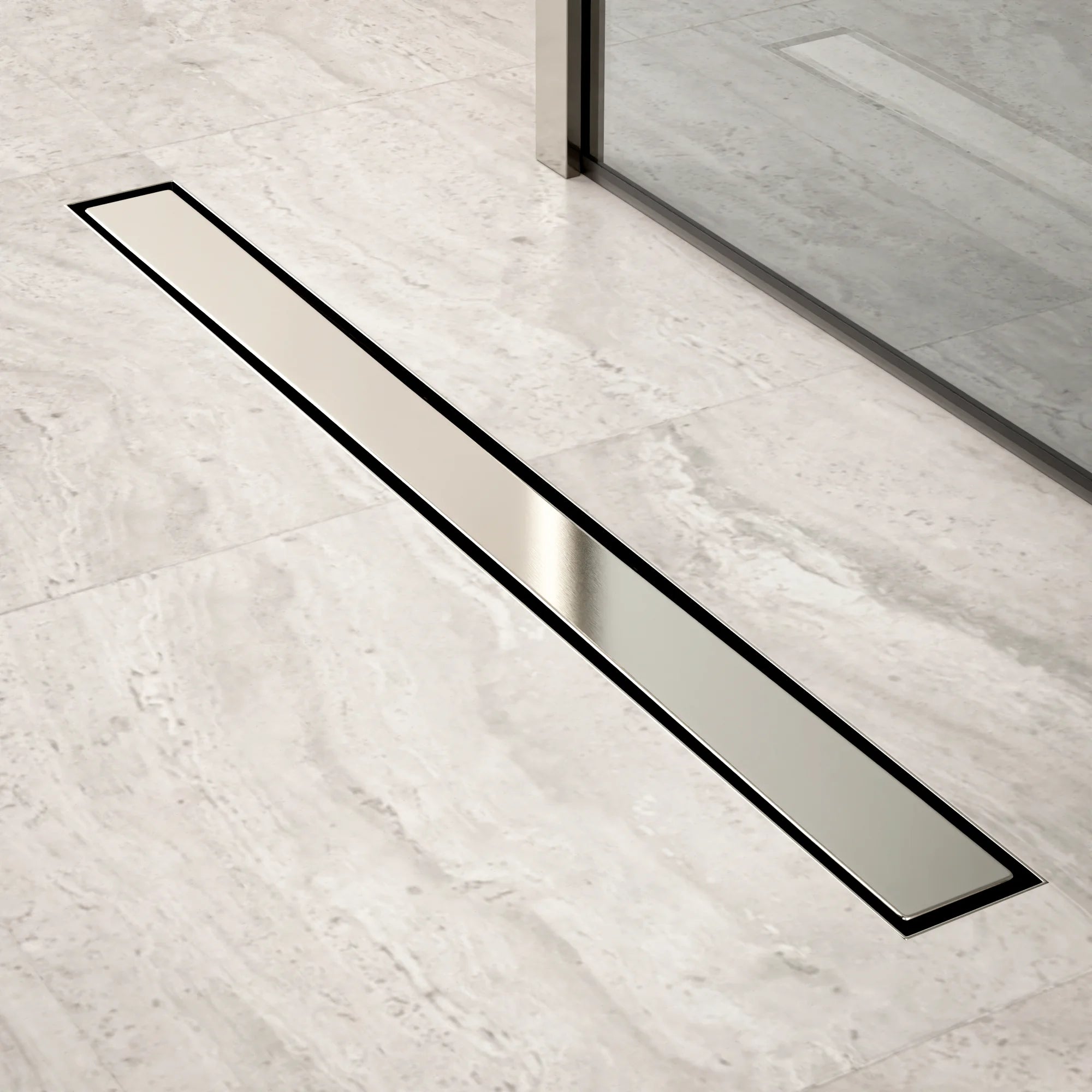 Douchegoot - 80cm - Tegelrooster - RVS - Met Flens